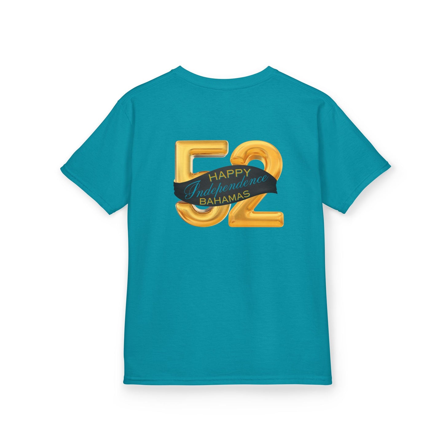 Happy 52nd Independence Blue Stripe Bahamas Kids Tee, Fun Kids Shirt, Celebration T-Shirt, Birthday Gift, Summer Apparel, Independence Day Outfit
