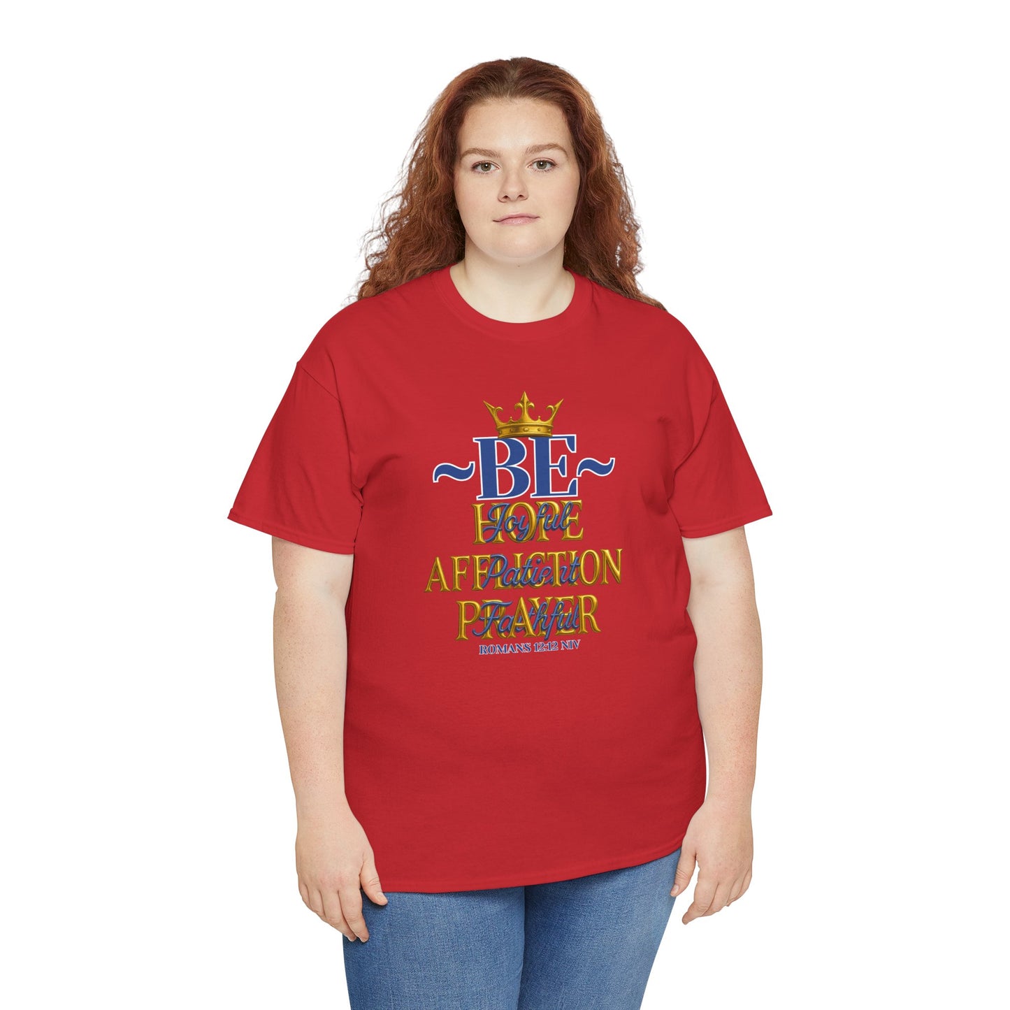Romans 12:12 Unisex Heavy Cotton Tee with Inspirational Quote - Be joyful in Hope, Perfect Gift for Spiritual Seekers, Daily Wear, Encouragement, [...]