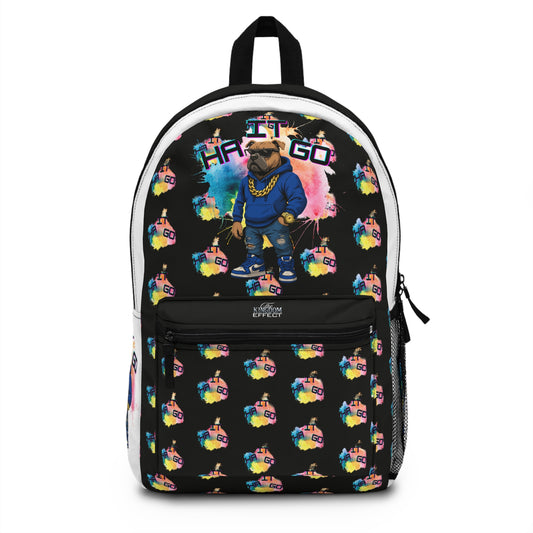 Ha It Go Black Trendy Graphic Backpack for Students, Cool School Bag, Skateboarding Inspired, Fun Back-to-School Essentials, Gifts for Teens