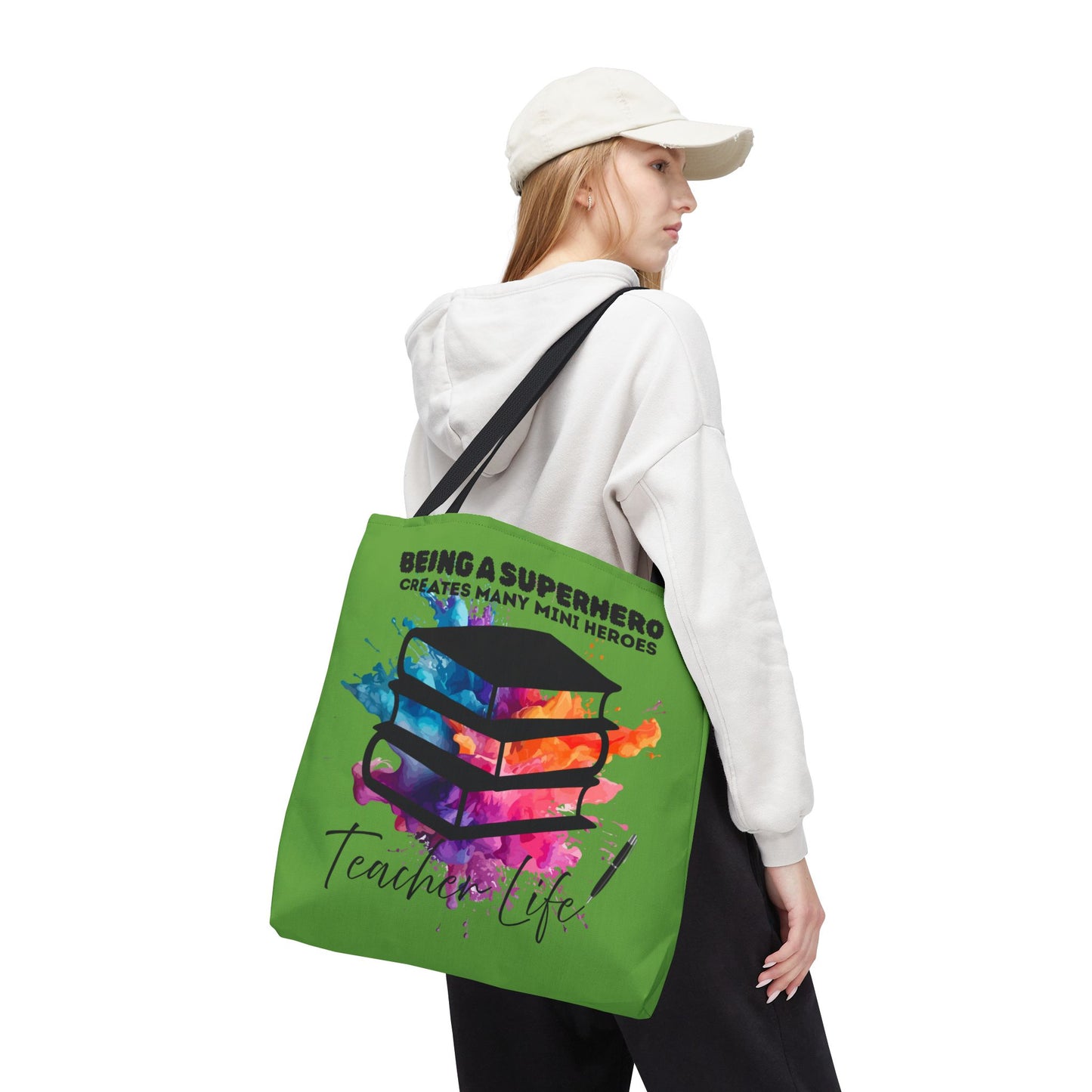Superhero Teacher Life Tote Bag, Teacher Gift, Eco-Friendly Bag, Back to School Accessory, Inspirational Tote