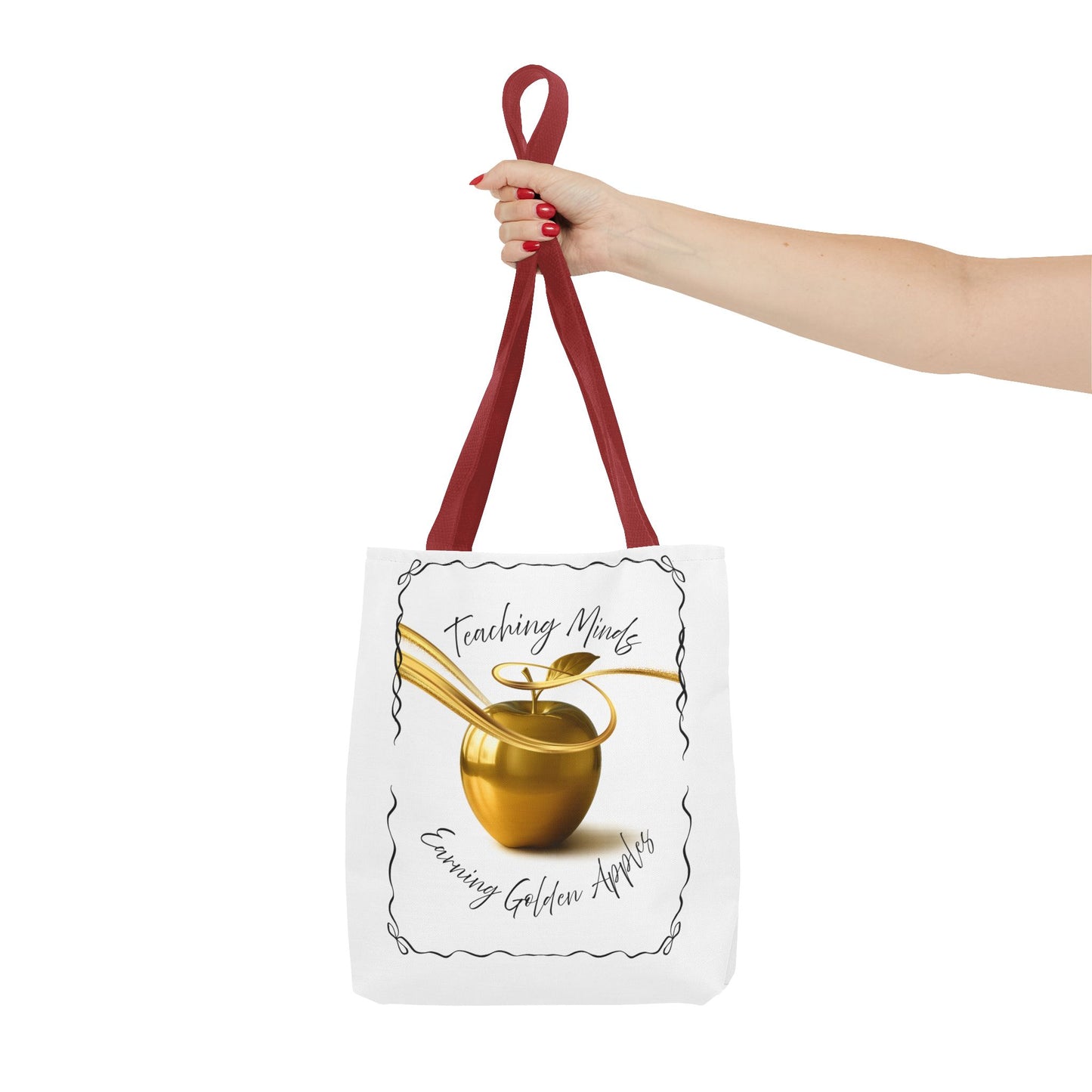 Golden Apple Teacher Tote Bag, Educational Gift Bag, Back to School, Classroom Essentials, Inspiring Quote Bag