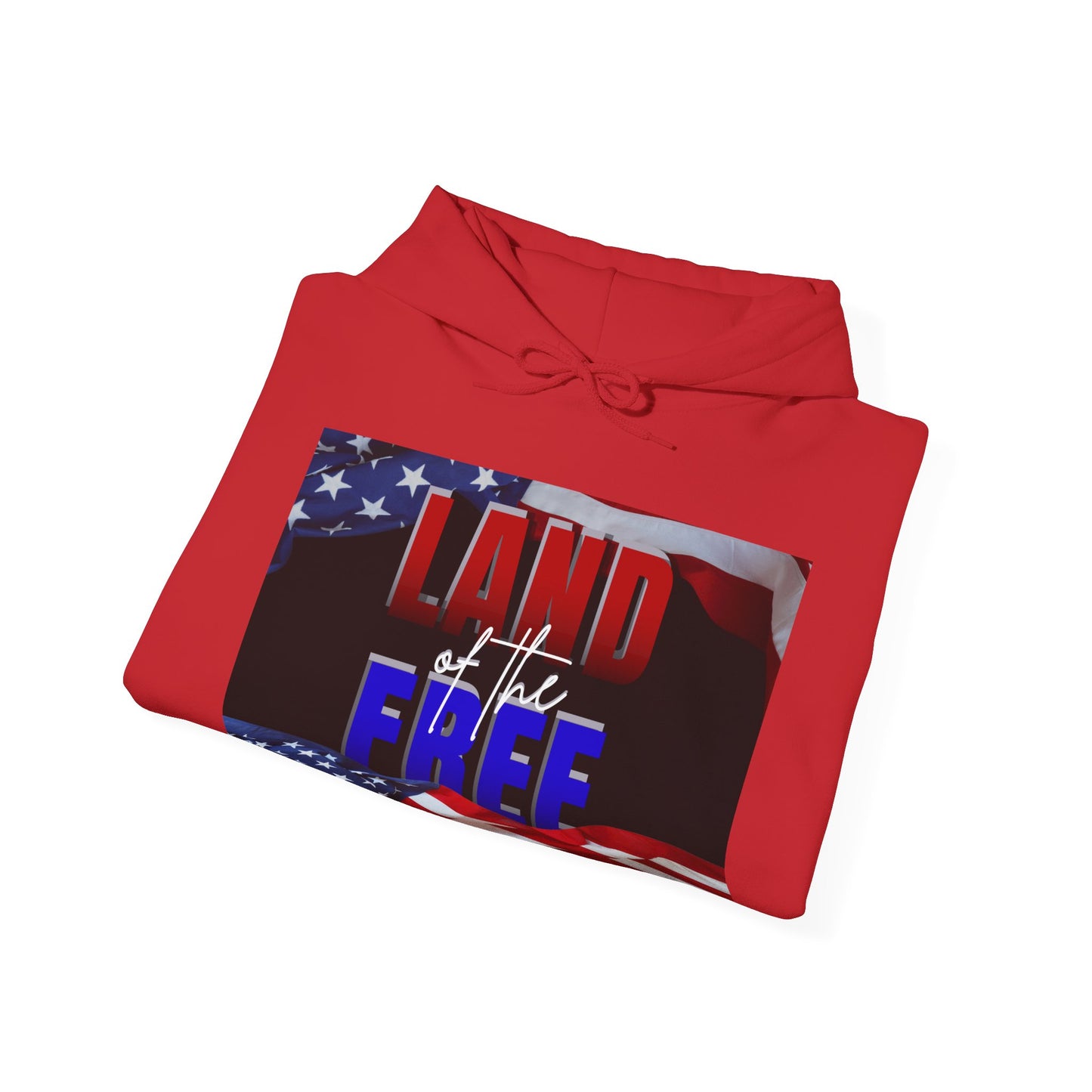 Patriotic Hooded Sweatshirt | Land of the Free | Home of the Brave | Unisex Pullover | Independence Day Gift