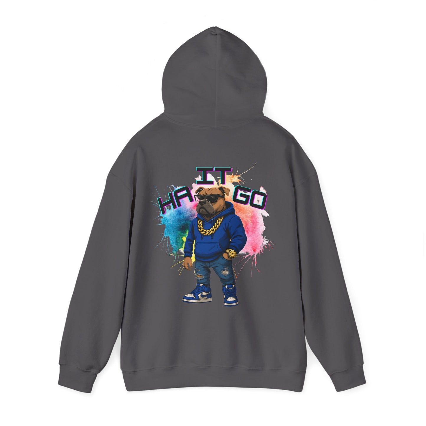 Ha It Go Cool Hipster Dog Hoodie, Streetwear Unisex Sweatshirt, Funny Pet Lover Gift, Casual Stylish Pullover, Colorful Graphic Sweatshirt