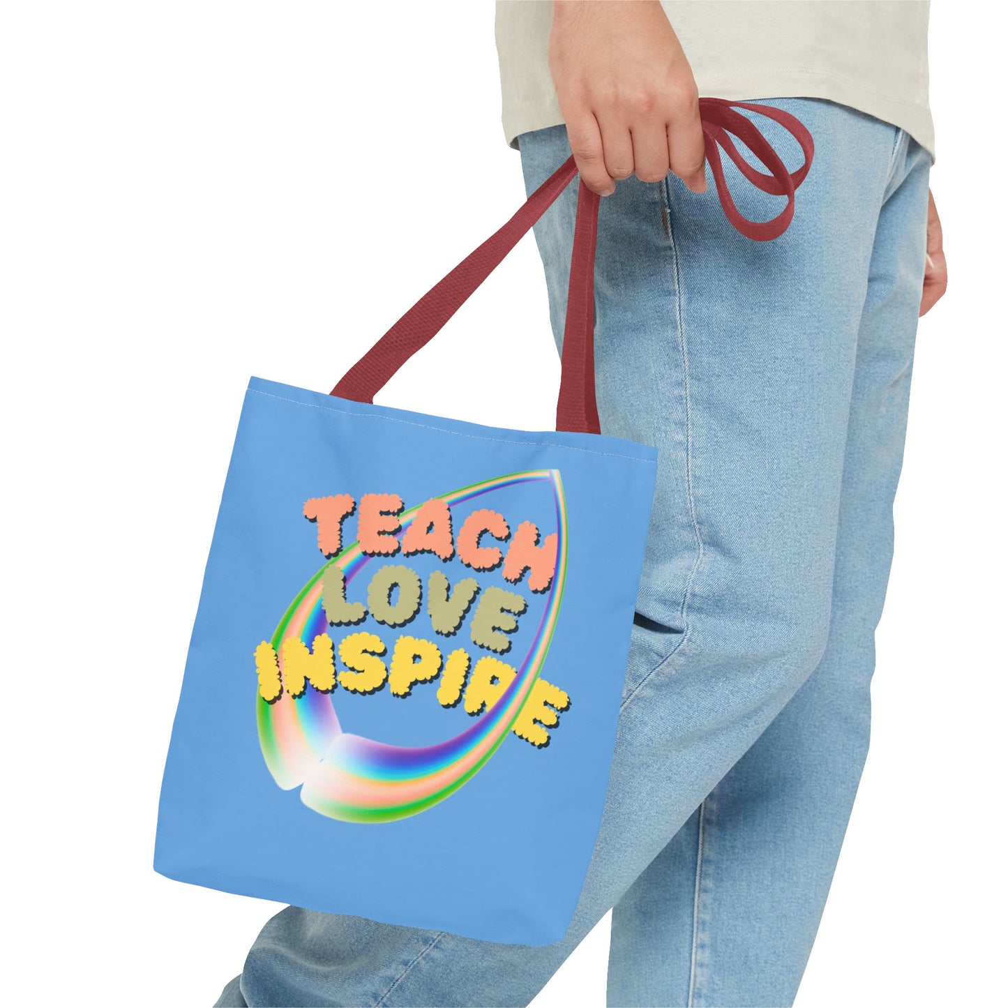 Teach Love Inspire, Inspirational Tote Bag, Teach Love Inspire, Motivational Bag, Teacher Gift, Bright Colorful Tote, Eco-Friendly Shopping Bag