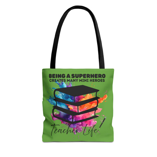 Superhero Teacher Life Tote Bag, Teacher Gift, Eco-Friendly Bag, Back to School Accessory, Inspirational Tote