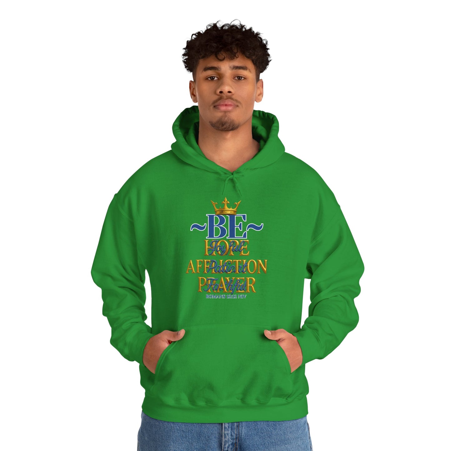 Romans 12:12 Inspirational Hoodie, Unisex Heavy Blend Hoodie, Love Prayer Sweatshirt, Cozy Gift for Friends, Affirmation Apparel