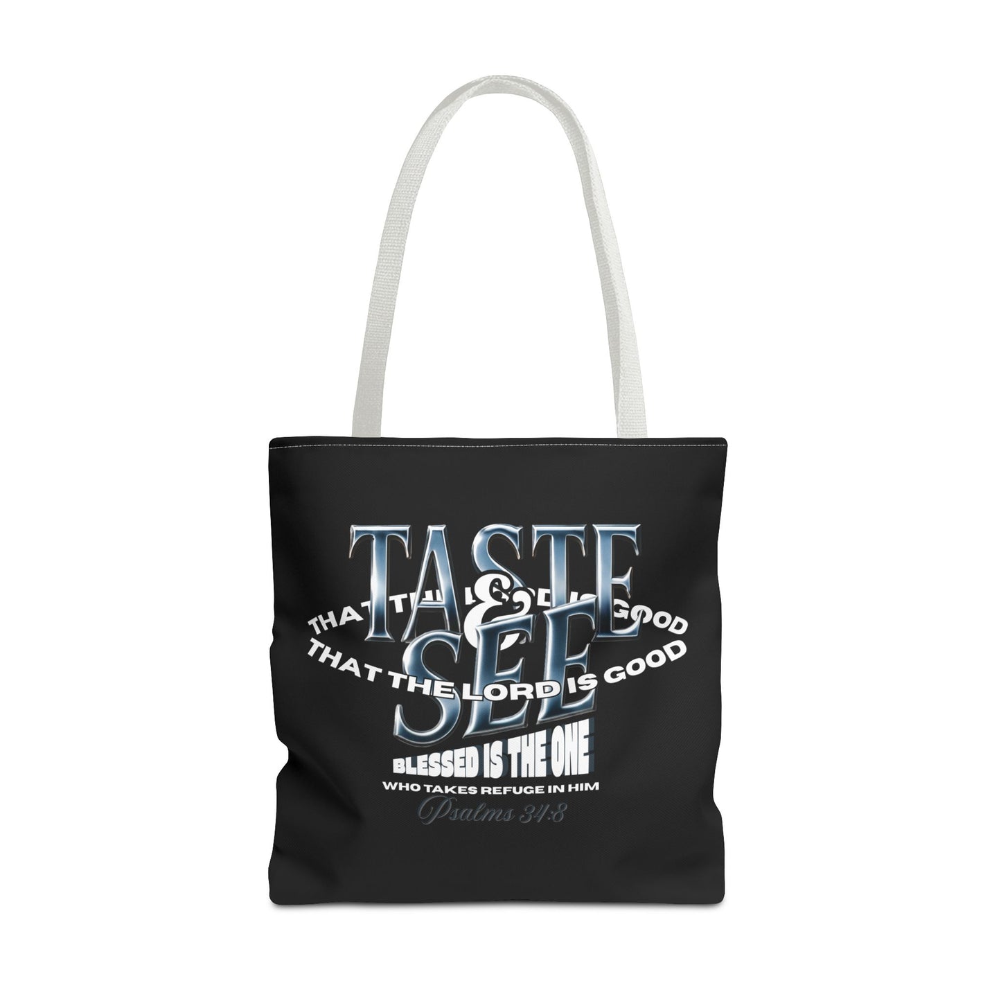 Taste and See Inspirational Tote Bag - Faith & Spirituality, Christian Gift, Bible Verse, Religious Accessories, Everyday Use, Stylish Carryall