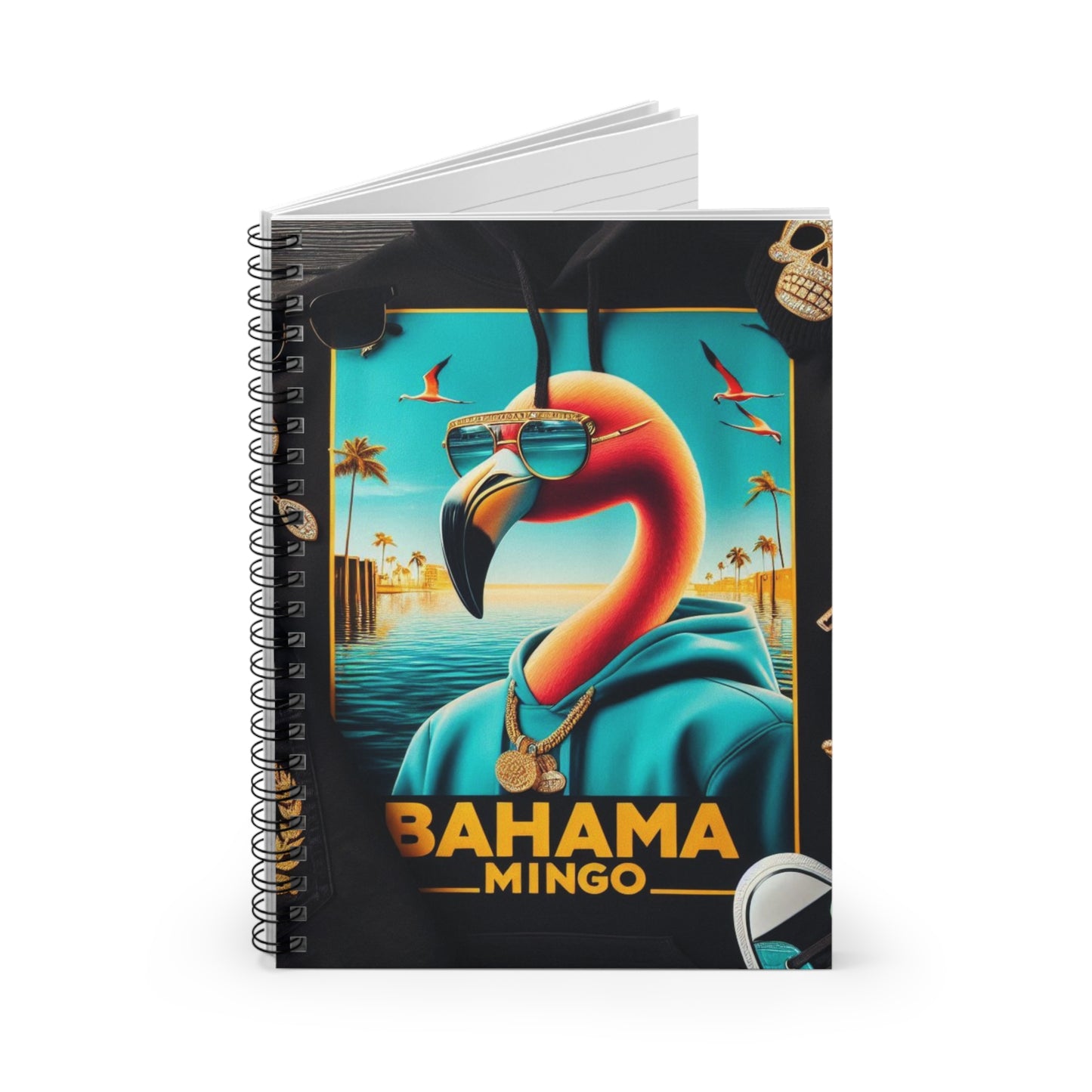 Bahama Mingo Spiral Notebook - Vibrant, Fun Design for Beach Lovers, Perfect for Journaling, School, Gifts, and Travel!
