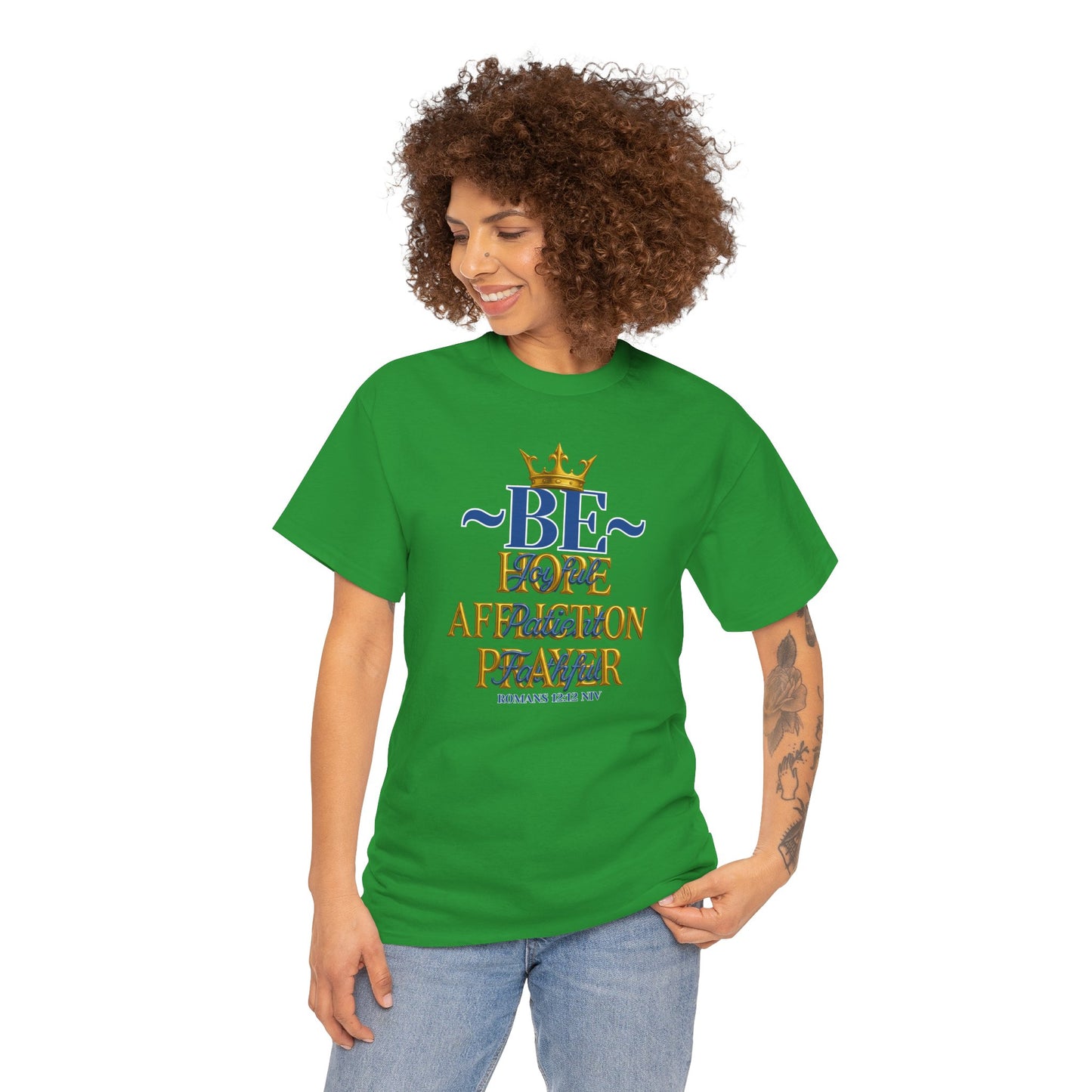 Romans 12:12 Unisex Heavy Cotton Tee with Inspirational Quote - Be joyful in Hope, Perfect Gift for Spiritual Seekers, Daily Wear, Encouragement, [...]