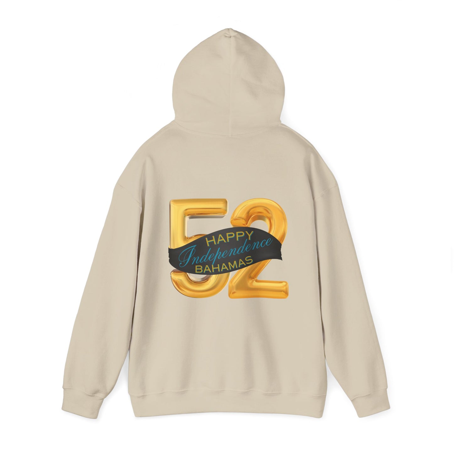 Happy 52nd Independence Blue Stripe Bahamas Hoodie, Cozy Sweatshirt, 52nd Anniversary Gift, Unisex Pullover, Festive Celebration Apparel