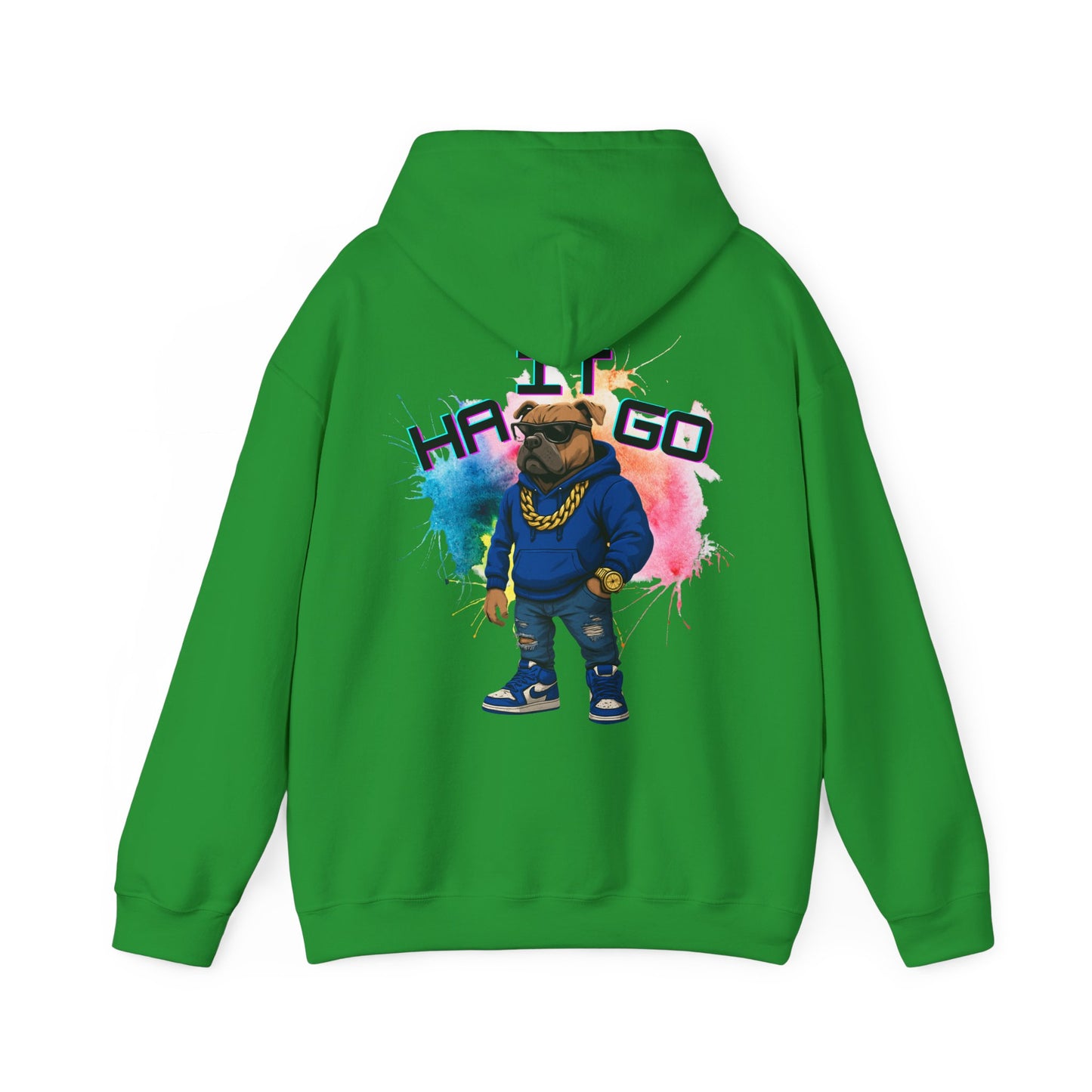 Ha It Go Cool Hipster Dog Hoodie, Streetwear Unisex Sweatshirt, Funny Pet Lover Gift, Casual Stylish Pullover, Colorful Graphic Sweatshirt