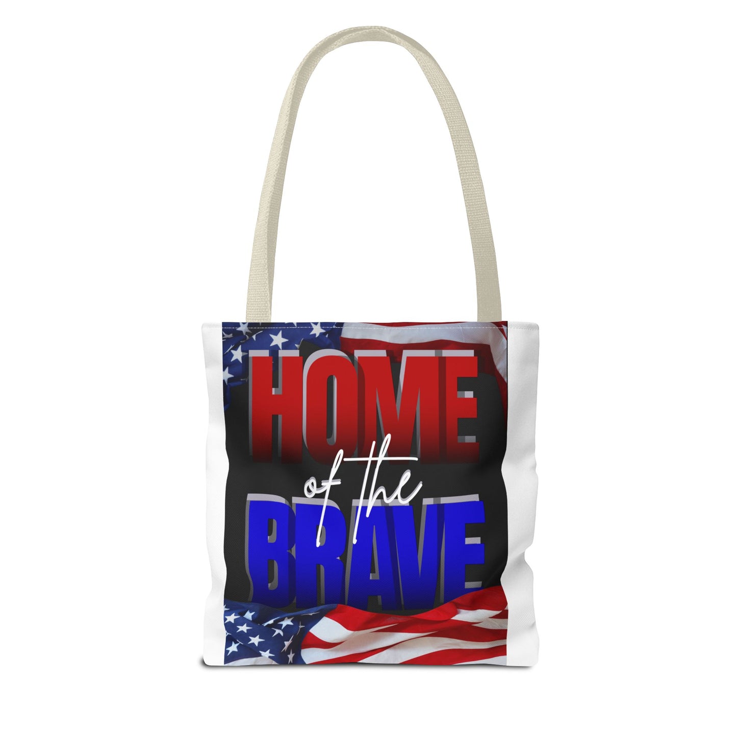 Patriotic Tote Bag - Land of the Free, Home of the Brave, USA Flag, Fourth of July, Gift for Patriots, Summer Fun