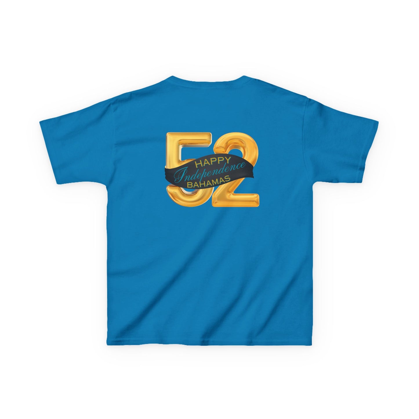 Happy 52nd Independence Blue Stripe Bahamas Kids Tee, Fun Kids Shirt, Celebration T-Shirt, Birthday Gift, Summer Apparel, Independence Day Outfit