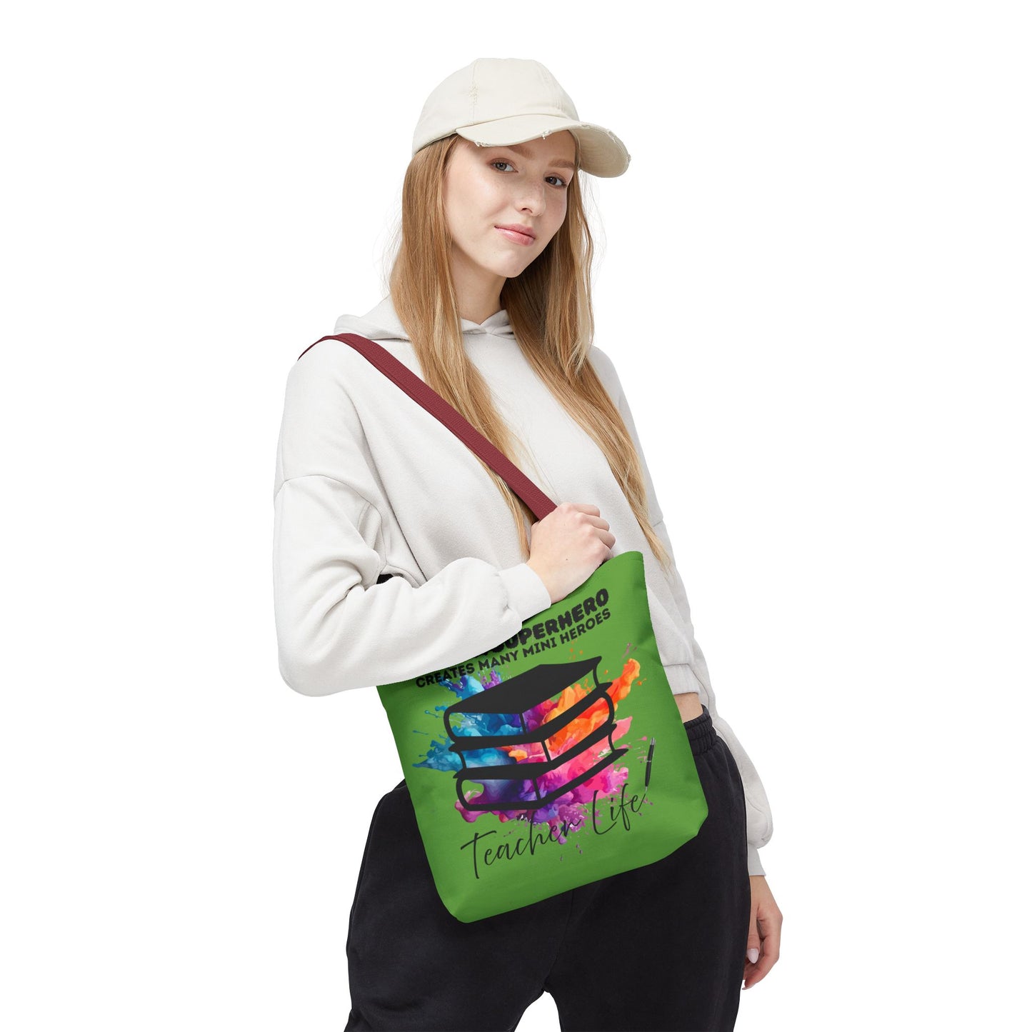 Superhero Teacher Life Tote Bag, Teacher Gift, Eco-Friendly Bag, Back to School Accessory, Inspirational Tote