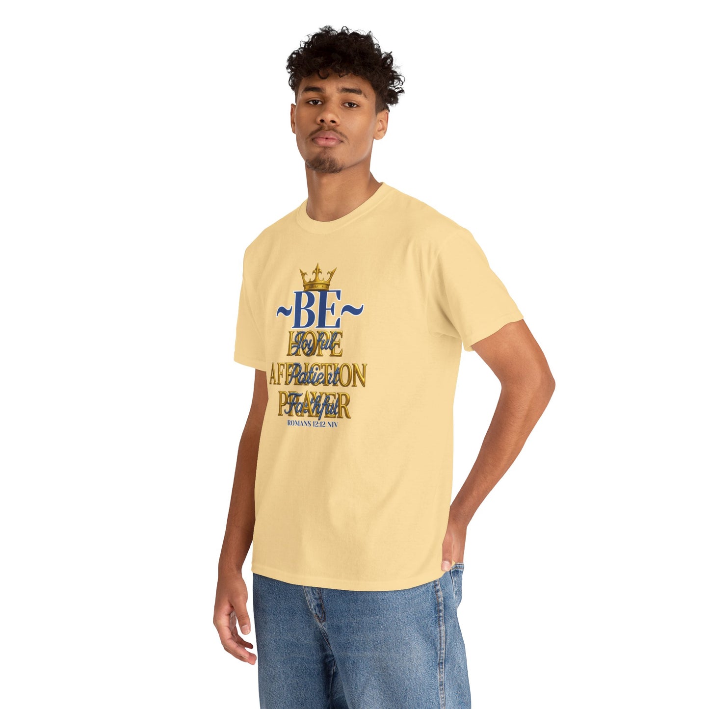 Romans 12:12 Unisex Heavy Cotton Tee with Inspirational Quote - Be joyful in Hope, Perfect Gift for Spiritual Seekers, Daily Wear, Encouragement, [...]