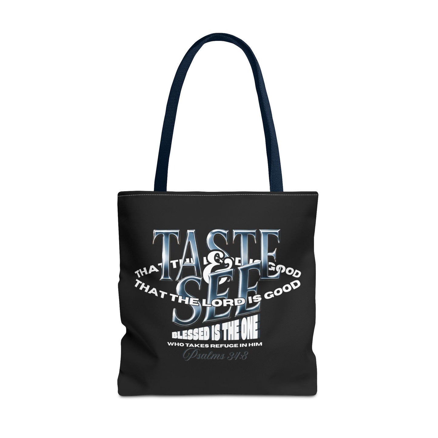 Taste and See Inspirational Tote Bag - Faith & Spirituality, Christian Gift, Bible Verse, Religious Accessories, Everyday Use, Stylish Carryall