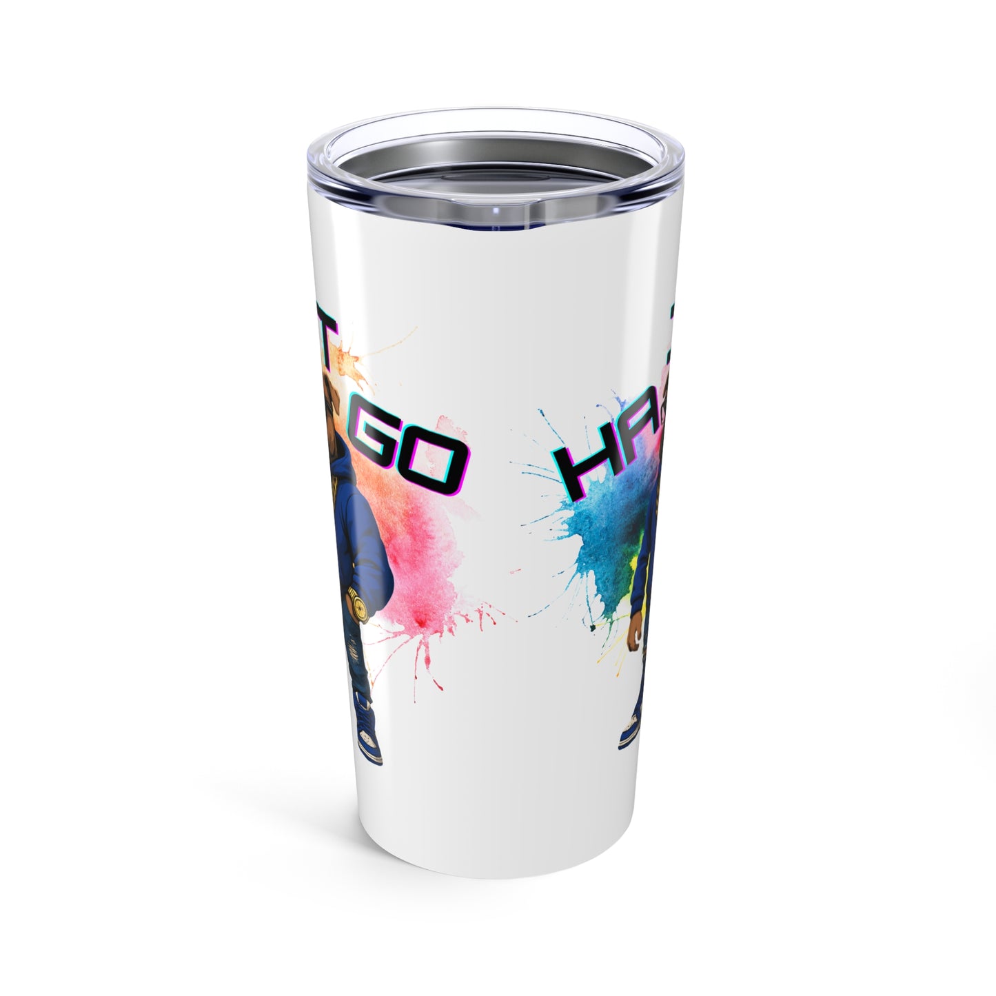 Ha It Go Black Colorful Character Tumbler, Personalized Travel Mug, Fun Drinkware, Customizable Water Bottle, Gift for Gamers, Unique Party Favor