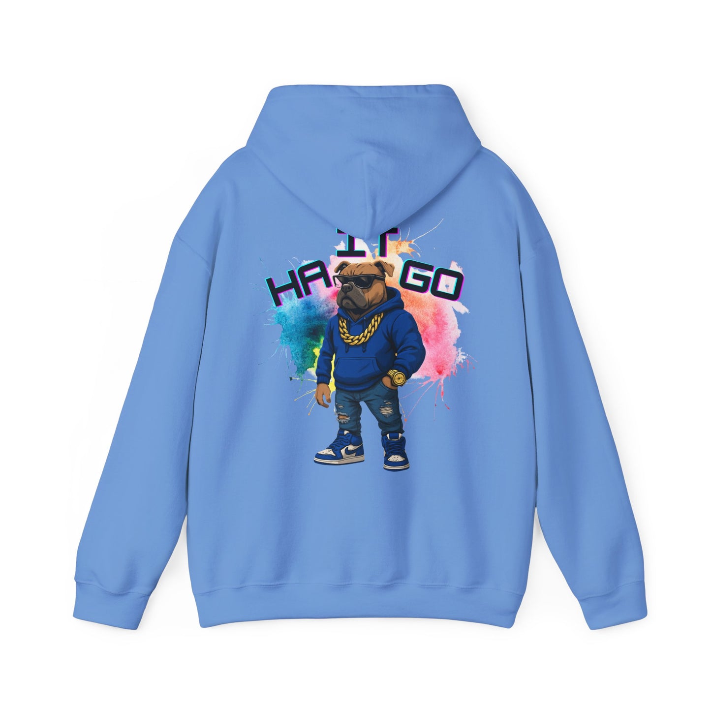 Ha It Go Cool Hipster Dog Hoodie, Streetwear Unisex Sweatshirt, Funny Pet Lover Gift, Casual Stylish Pullover, Colorful Graphic Sweatshirt