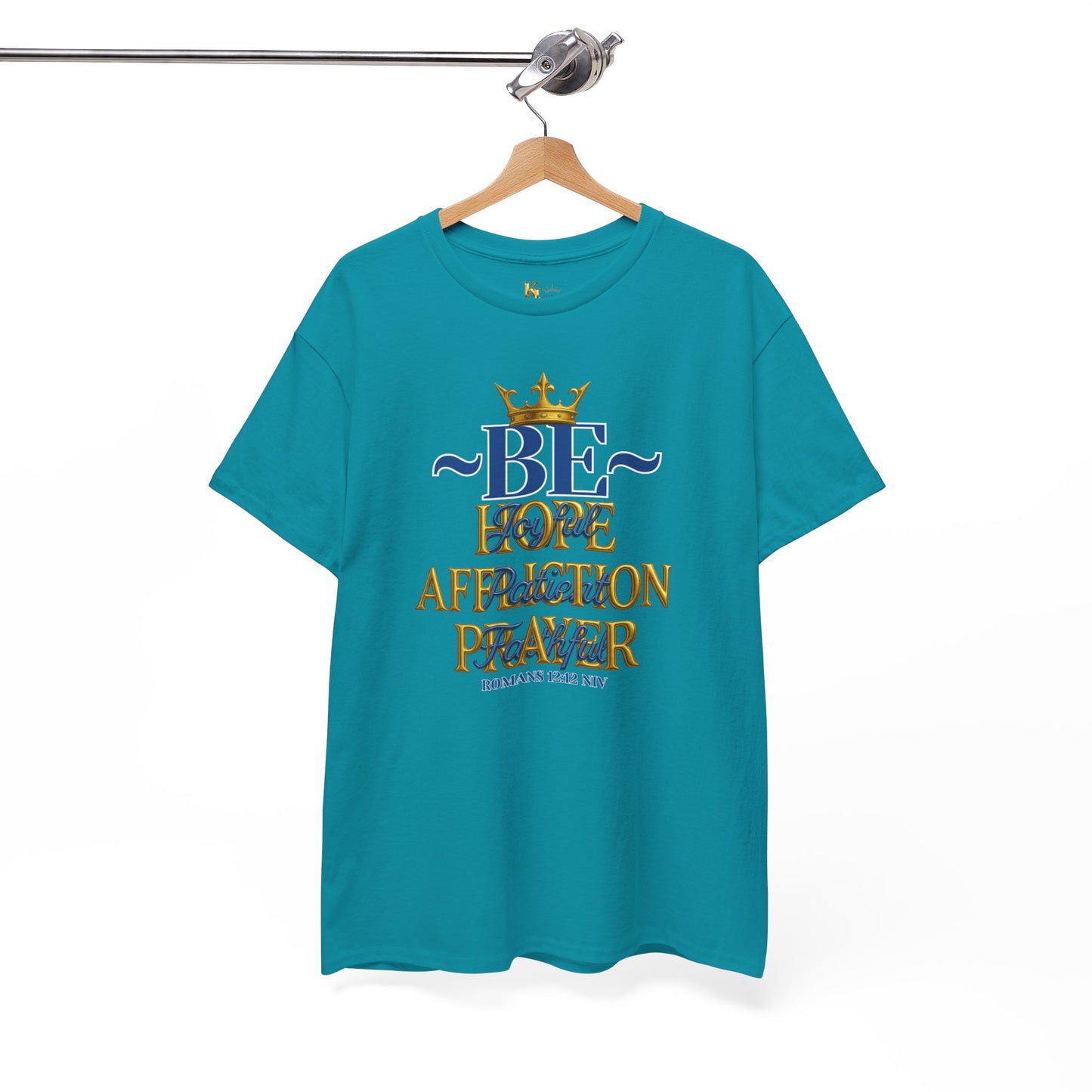Romans 12:12 Unisex Heavy Cotton Tee with Inspirational Quote - Be joyful in Hope, Perfect Gift for Spiritual Seekers, Daily Wear, Encouragement, [...]