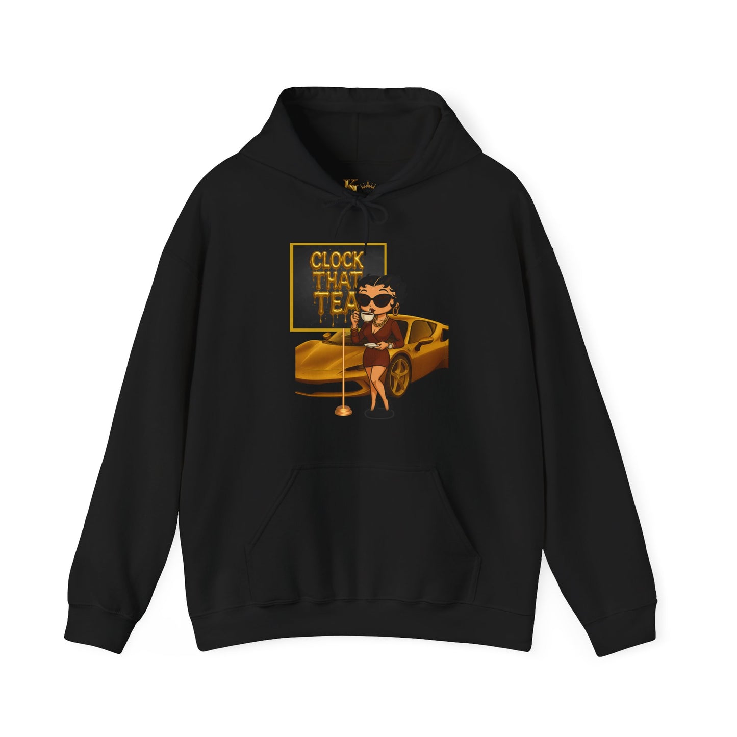 Clock That Tea Chic Hooded Sweatshirt for Tea Lovers, Trendy Unisex Pullover, Casual Streetwear, Gift for Friends, Perfect for Cozy Days