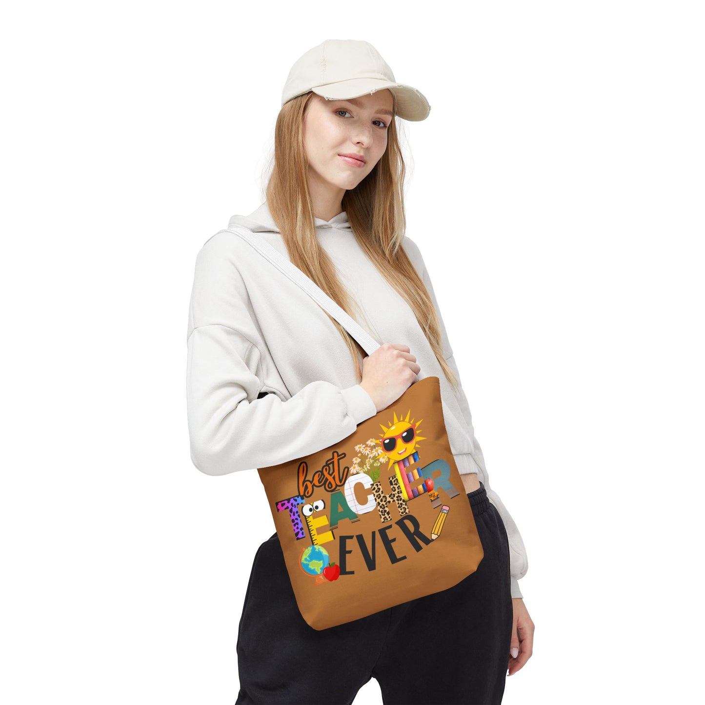 Best Teacher Ever, Inspirational Tote Bag, Motivational Bag, Teacher Gift, Bright Colorful Tote, Eco-Friendly Shopping Bag