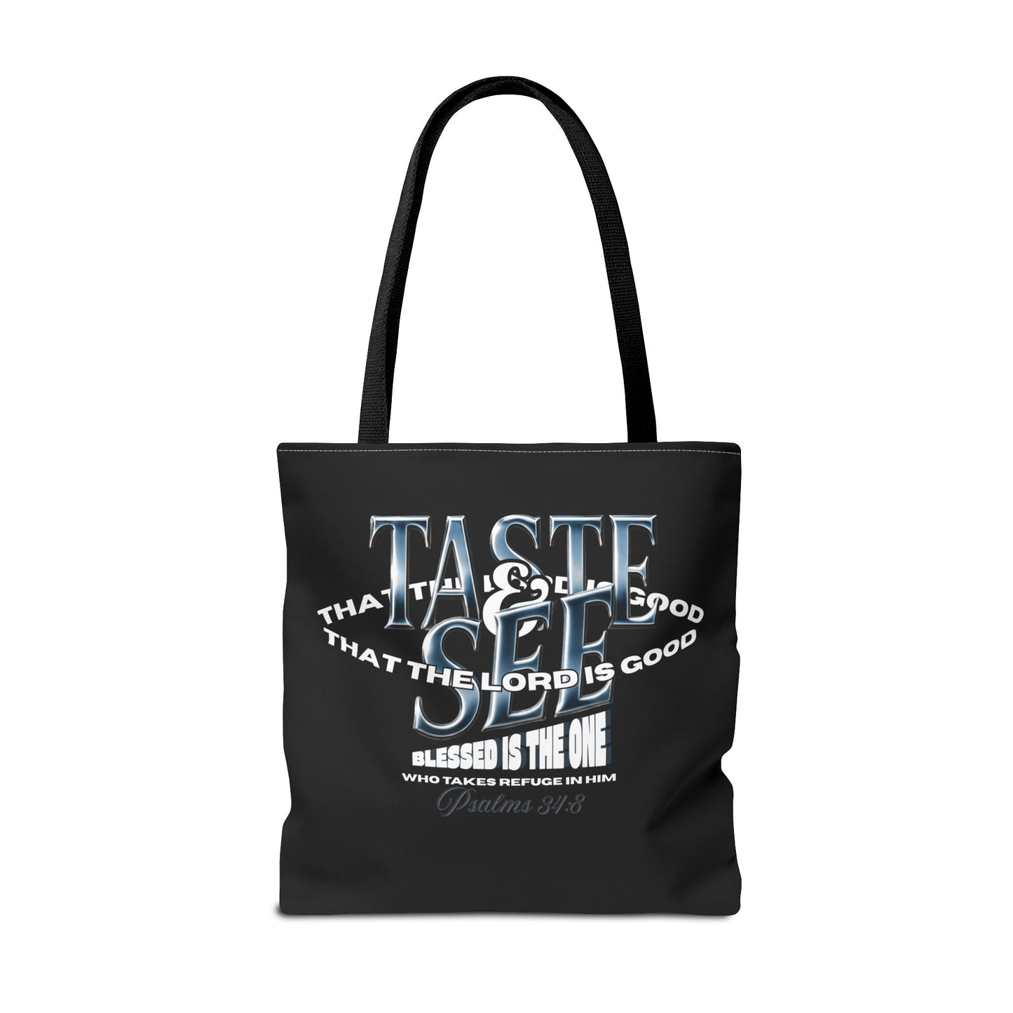 Taste and See Inspirational Tote Bag - Faith & Spirituality, Christian Gift, Bible Verse, Religious Accessories, Everyday Use, Stylish Carryall