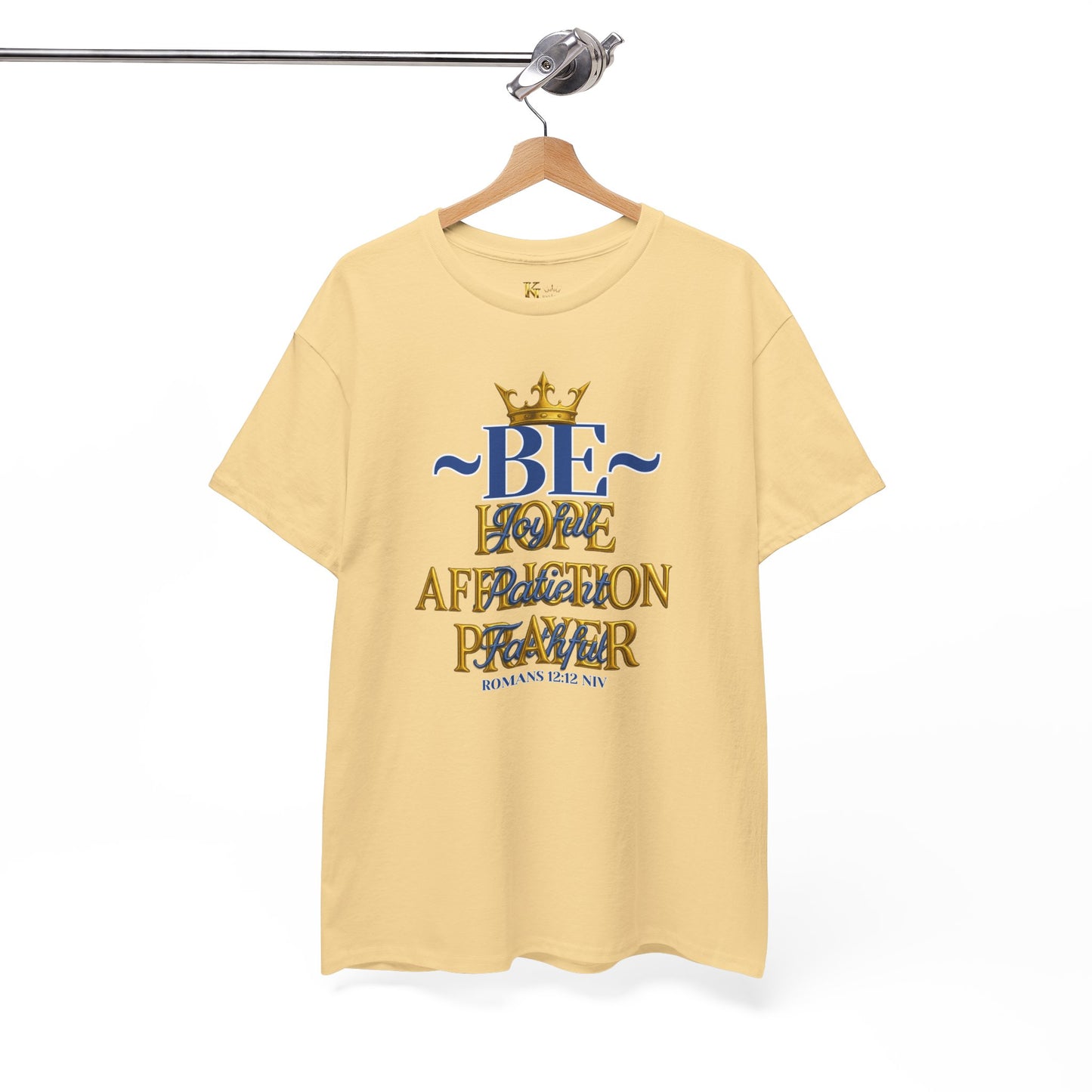 Romans 12:12 Unisex Heavy Cotton Tee with Inspirational Quote - Be joyful in Hope, Perfect Gift for Spiritual Seekers, Daily Wear, Encouragement, [...]