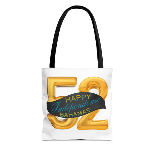 Happy Independence Day Bahamas Gold 52 Tote Bag, Celebratory Tote, Gift for Independence Day, Summer Vibes, Beach Bag, Colorful Accessories