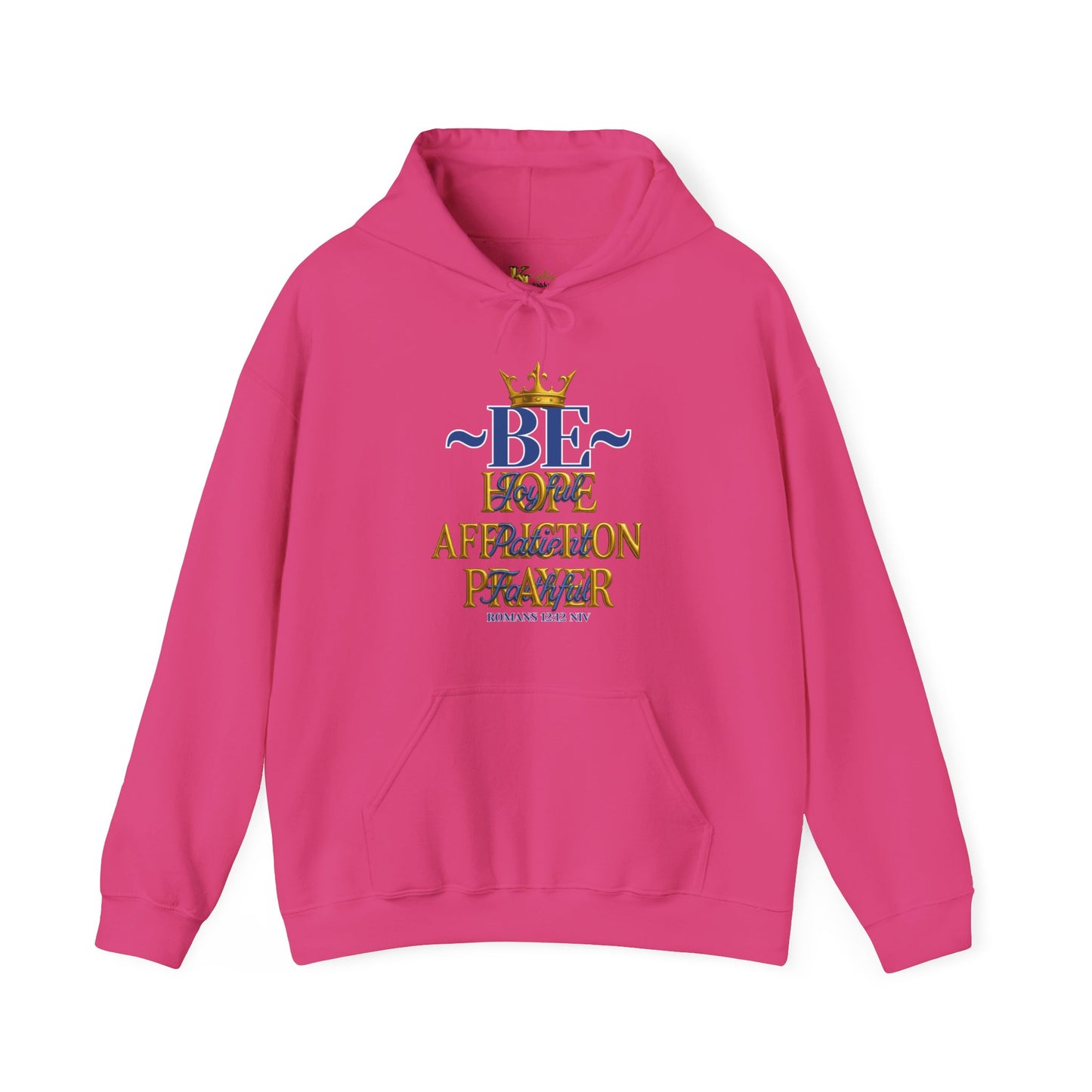 Romans 12:12 Inspirational Hoodie, Unisex Heavy Blend Hoodie, Love Prayer Sweatshirt, Cozy Gift for Friends, Affirmation Apparel