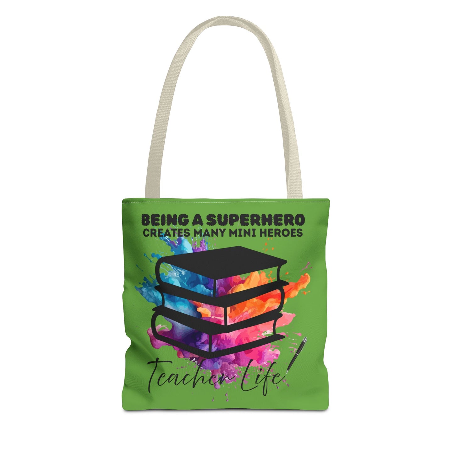 Superhero Teacher Life Tote Bag, Teacher Gift, Eco-Friendly Bag, Back to School Accessory, Inspirational Tote