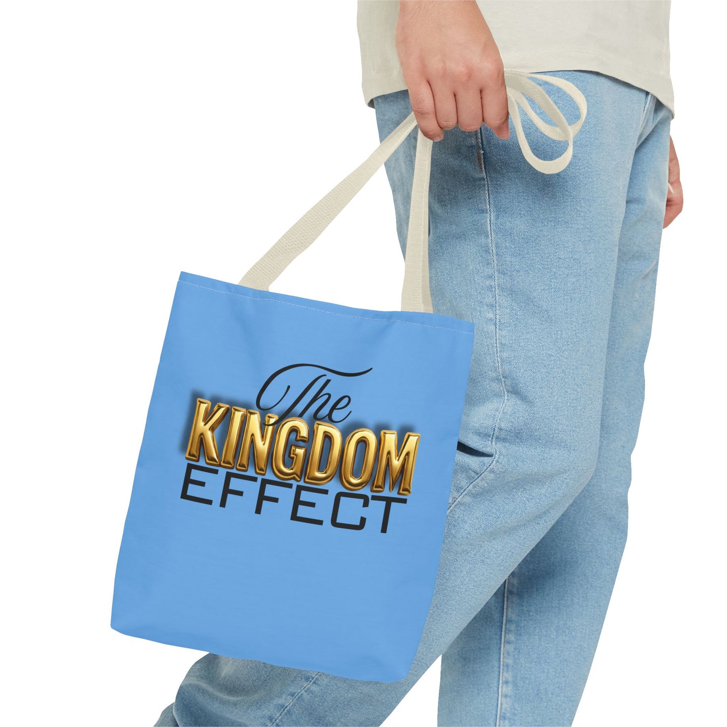The Kingdom Effect, Blue Stylish Kingdom Effect Tote Bag, Eco-Friendly Shopping Bag, Gift for Kingdom Fans, Trendy Everyday Tote, Motivational Accessory