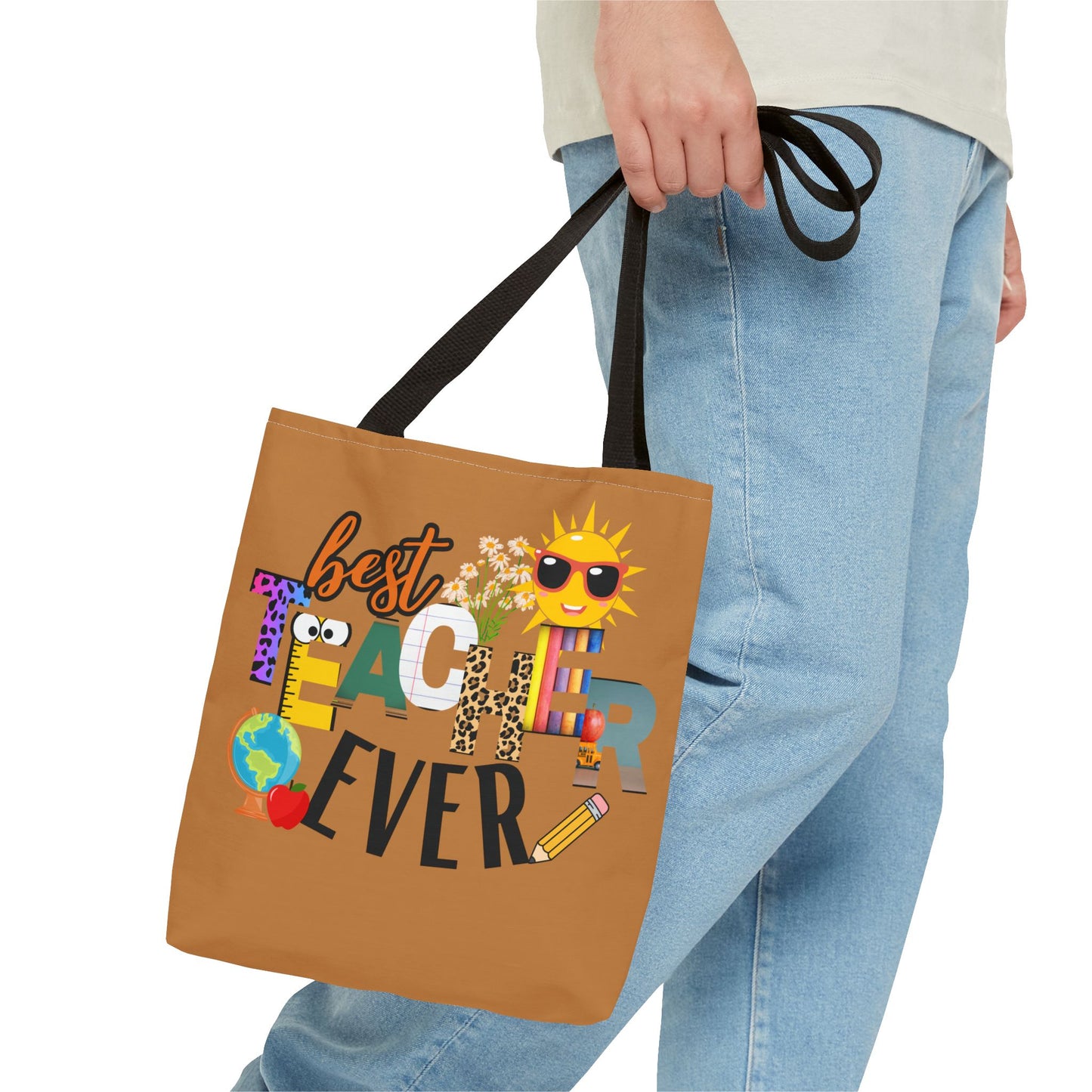 Best Teacher Ever, Inspirational Tote Bag, Motivational Bag, Teacher Gift, Bright Colorful Tote, Eco-Friendly Shopping Bag