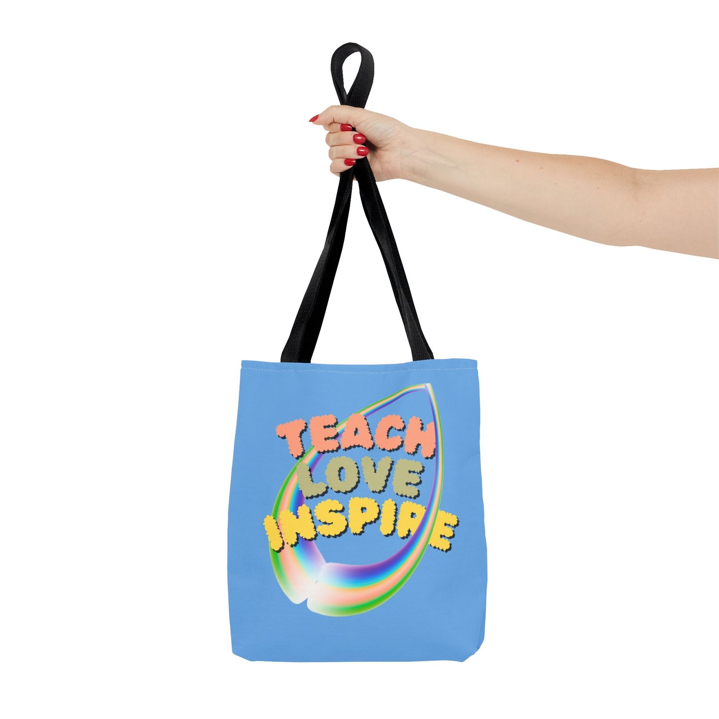Teach Love Inspire, Inspirational Tote Bag, Teach Love Inspire, Motivational Bag, Teacher Gift, Bright Colorful Tote, Eco-Friendly Shopping Bag