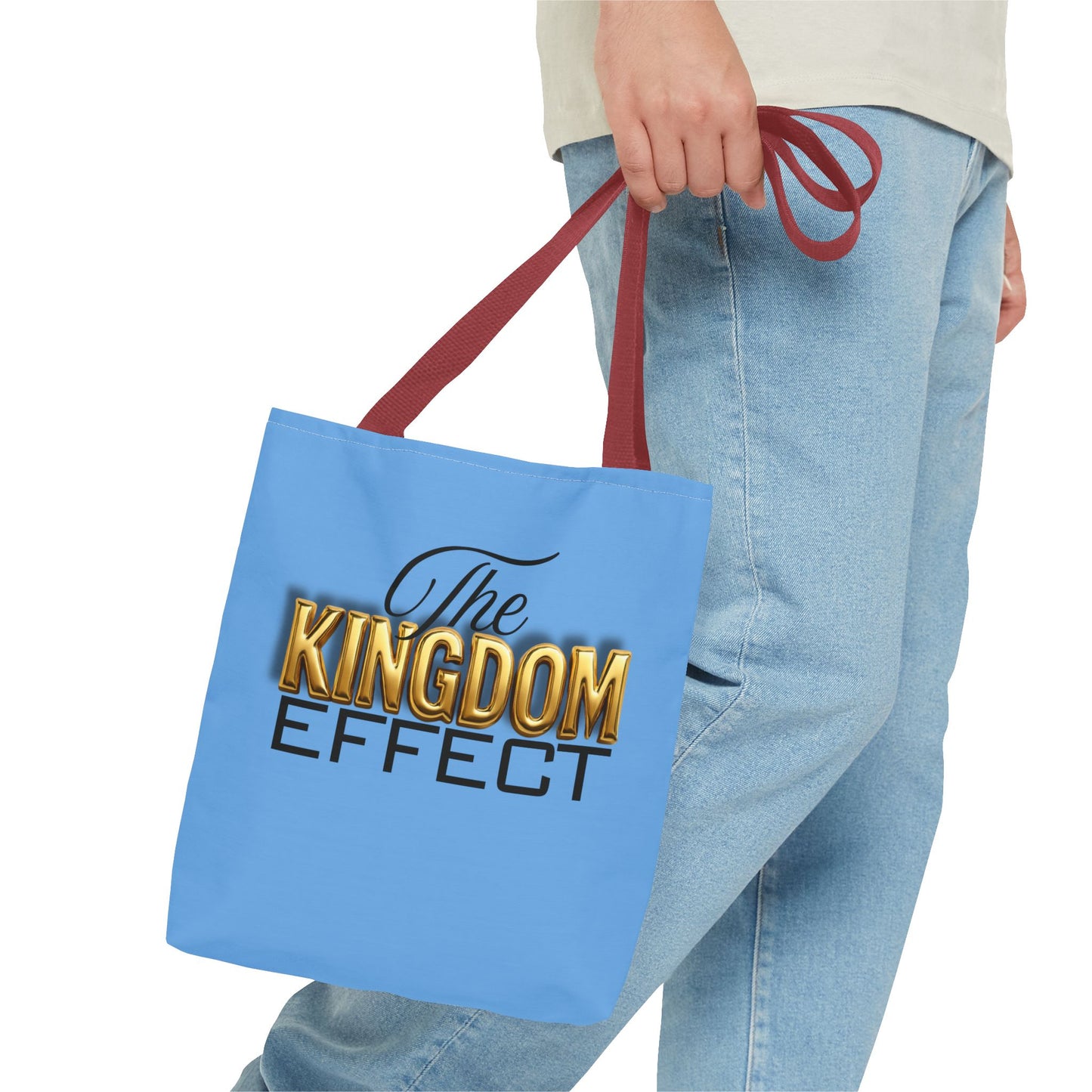 The Kingdom Effect, Blue Stylish Kingdom Effect Tote Bag, Eco-Friendly Shopping Bag, Gift for Kingdom Fans, Trendy Everyday Tote, Motivational Accessory