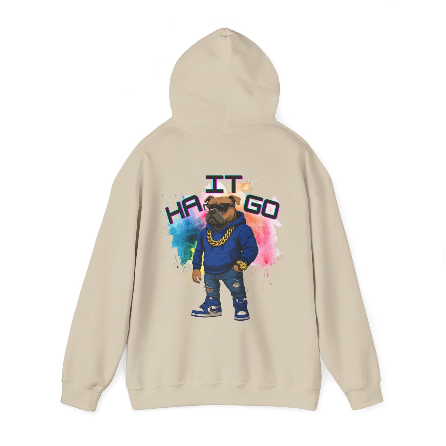 Ha It Go Cool Hipster Dog Hoodie, Streetwear Unisex Sweatshirt, Funny Pet Lover Gift, Casual Stylish Pullover, Colorful Graphic Sweatshirt