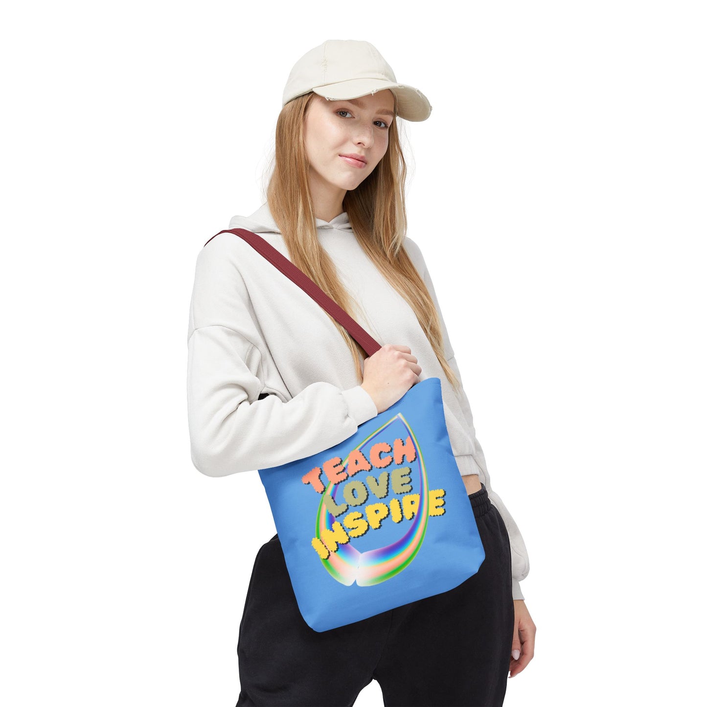 Teach Love Inspire, Inspirational Tote Bag, Teach Love Inspire, Motivational Bag, Teacher Gift, Bright Colorful Tote, Eco-Friendly Shopping Bag