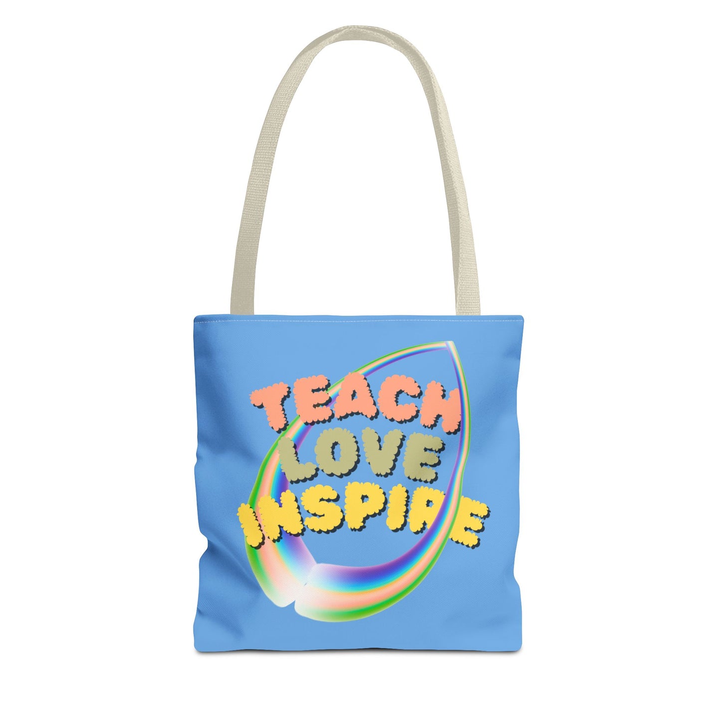 Teach Love Inspire, Inspirational Tote Bag, Teach Love Inspire, Motivational Bag, Teacher Gift, Bright Colorful Tote, Eco-Friendly Shopping Bag