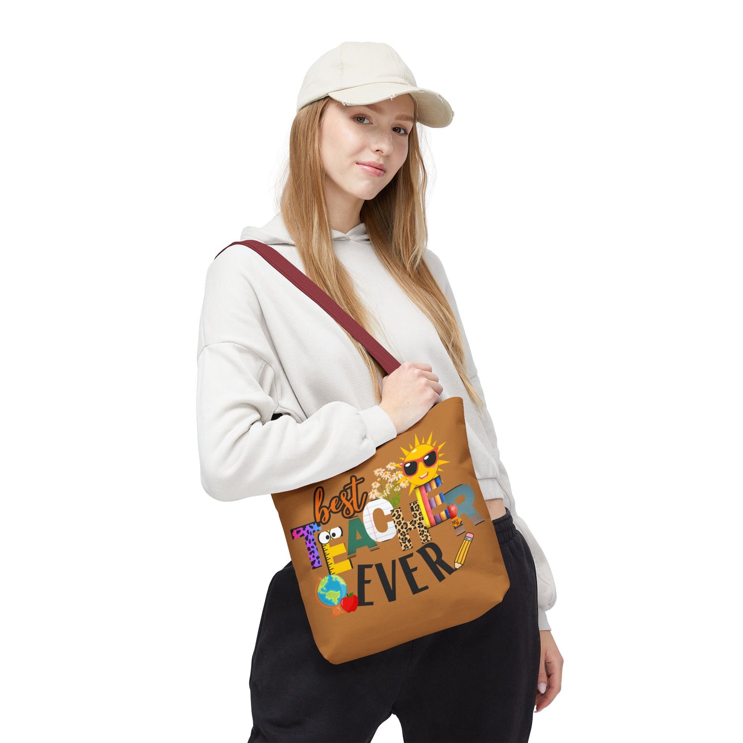 Best Teacher Ever, Inspirational Tote Bag, Motivational Bag, Teacher Gift, Bright Colorful Tote, Eco-Friendly Shopping Bag