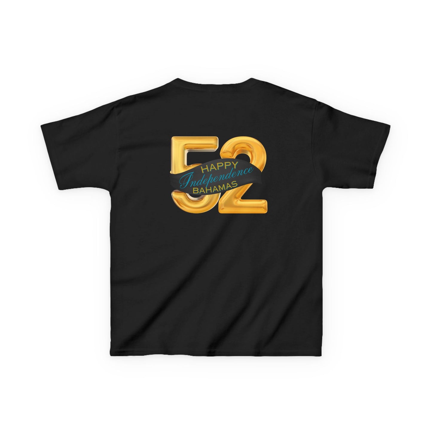 Happy 52nd Independence Blue Stripe Bahamas Kids Tee, Fun Kids Shirt, Celebration T-Shirt, Birthday Gift, Summer Apparel, Independence Day Outfit