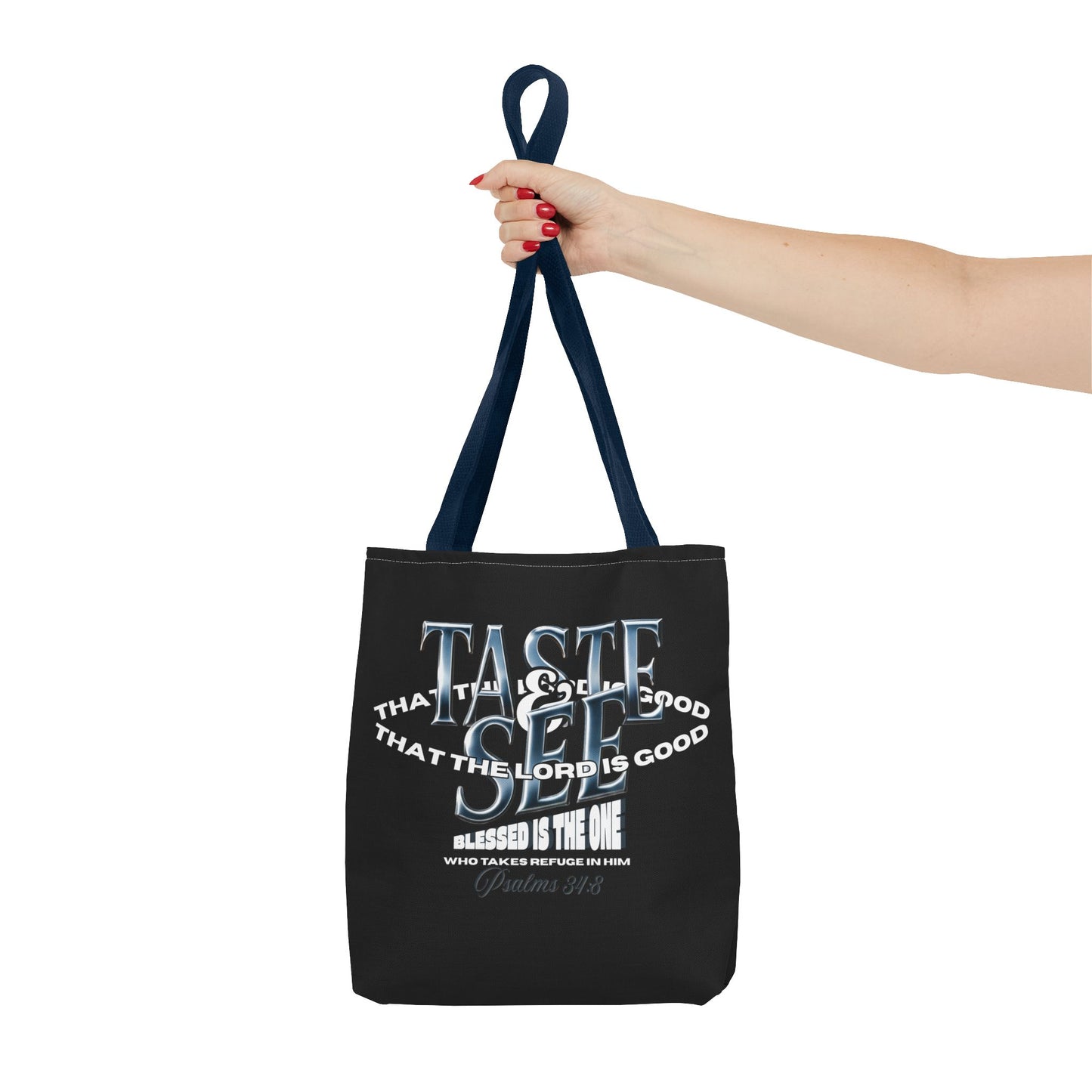 Taste and See Inspirational Tote Bag - Faith & Spirituality, Christian Gift, Bible Verse, Religious Accessories, Everyday Use, Stylish Carryall