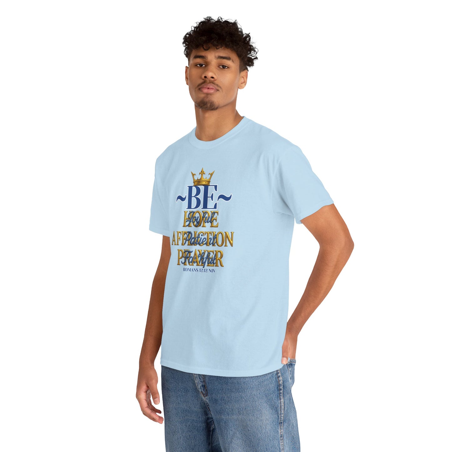 Romans 12:12 Unisex Heavy Cotton Tee with Inspirational Quote - Be joyful in Hope, Perfect Gift for Spiritual Seekers, Daily Wear, Encouragement, [...]