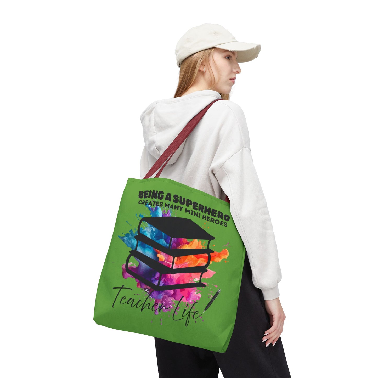 Superhero Teacher Life Tote Bag, Teacher Gift, Eco-Friendly Bag, Back to School Accessory, Inspirational Tote