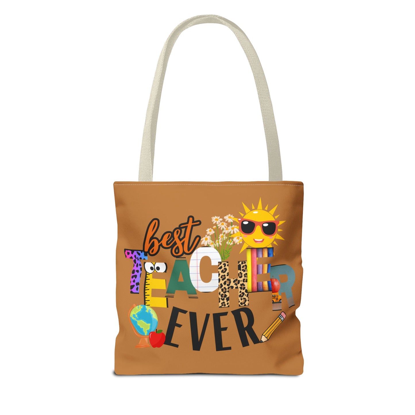 Best Teacher Ever, Inspirational Tote Bag, Motivational Bag, Teacher Gift, Bright Colorful Tote, Eco-Friendly Shopping Bag