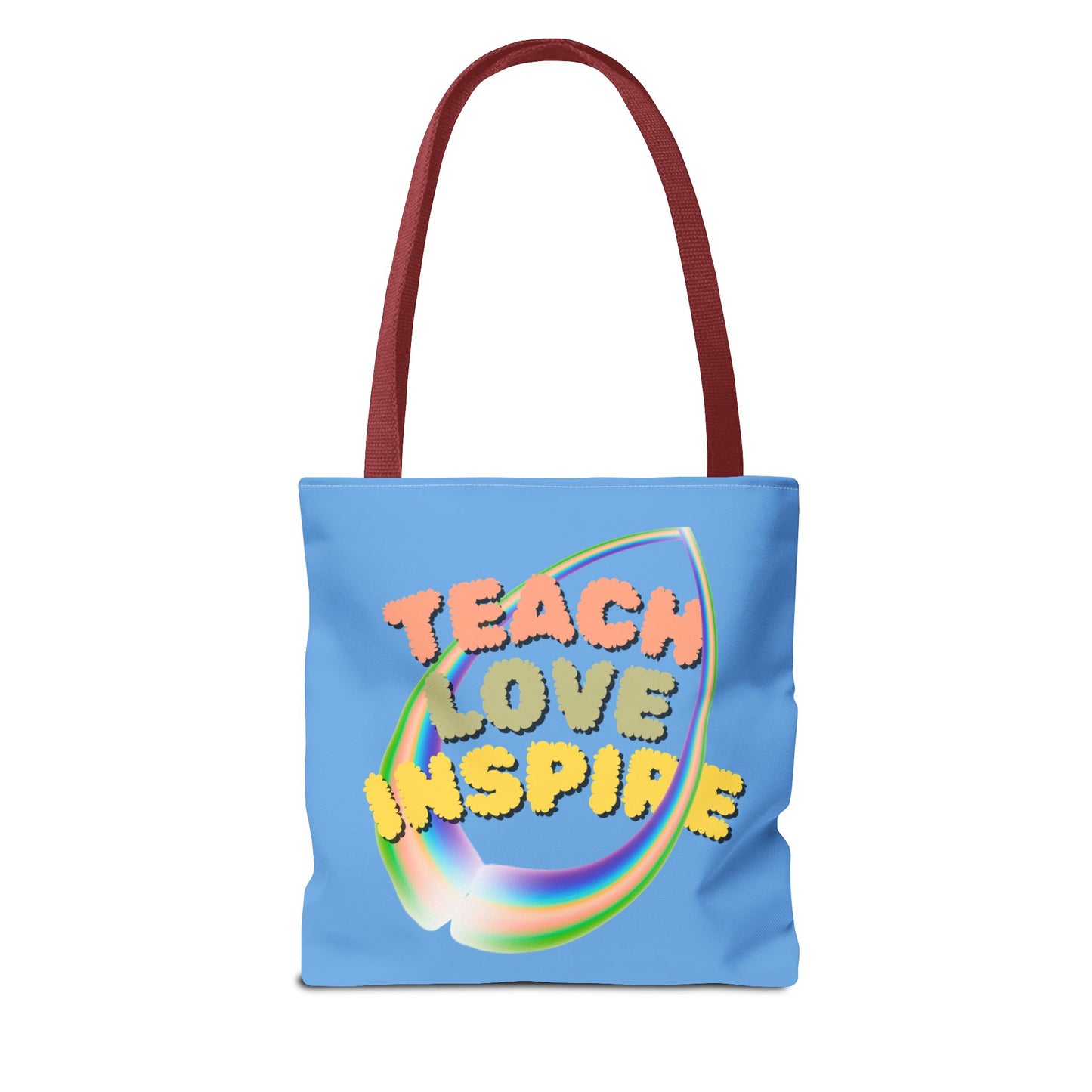 Teach Love Inspire, Inspirational Tote Bag, Teach Love Inspire, Motivational Bag, Teacher Gift, Bright Colorful Tote, Eco-Friendly Shopping Bag