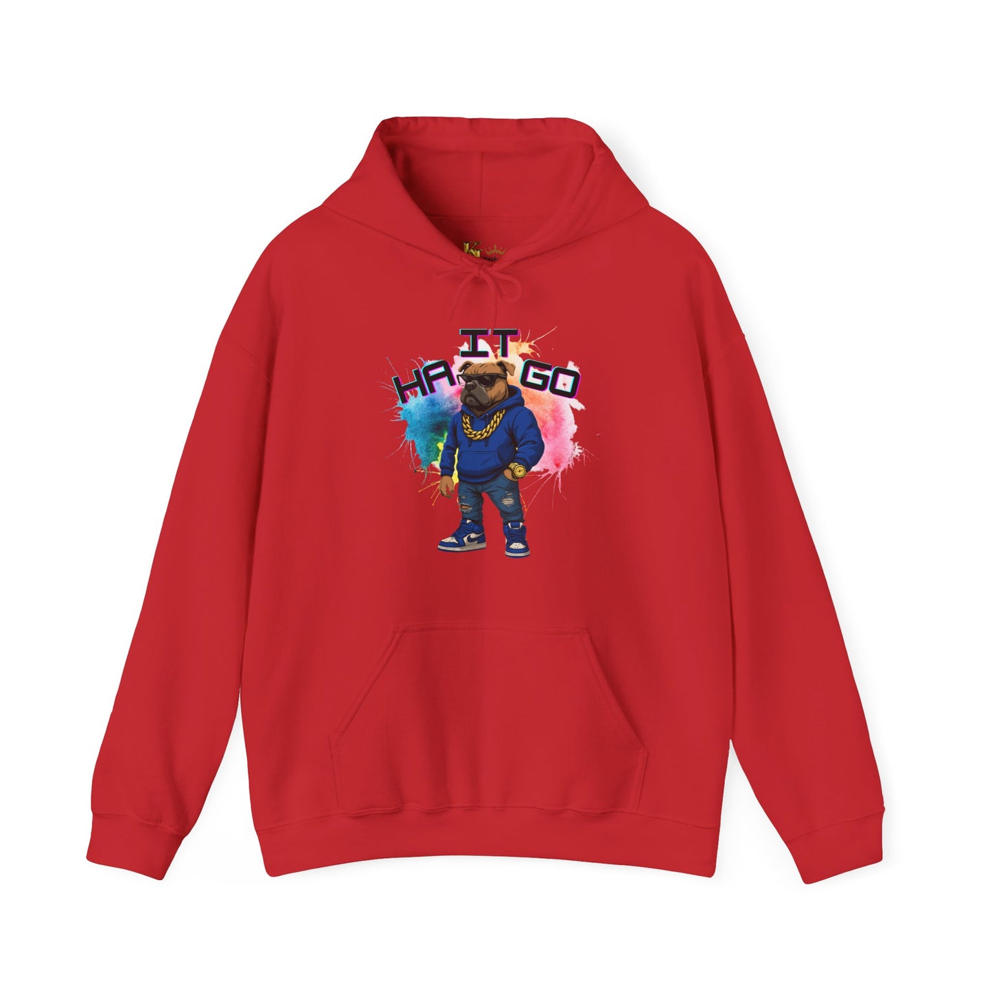 Ha It Go Cool Hipster Dog Hoodie, Streetwear Unisex Sweatshirt, Funny Pet Lover Gift, Casual Stylish Pullover, Colorful Graphic Sweatshirt