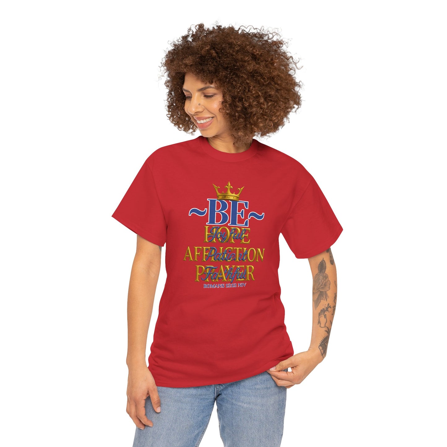 Romans 12:12 Unisex Heavy Cotton Tee with Inspirational Quote - Be joyful in Hope, Perfect Gift for Spiritual Seekers, Daily Wear, Encouragement, [...]