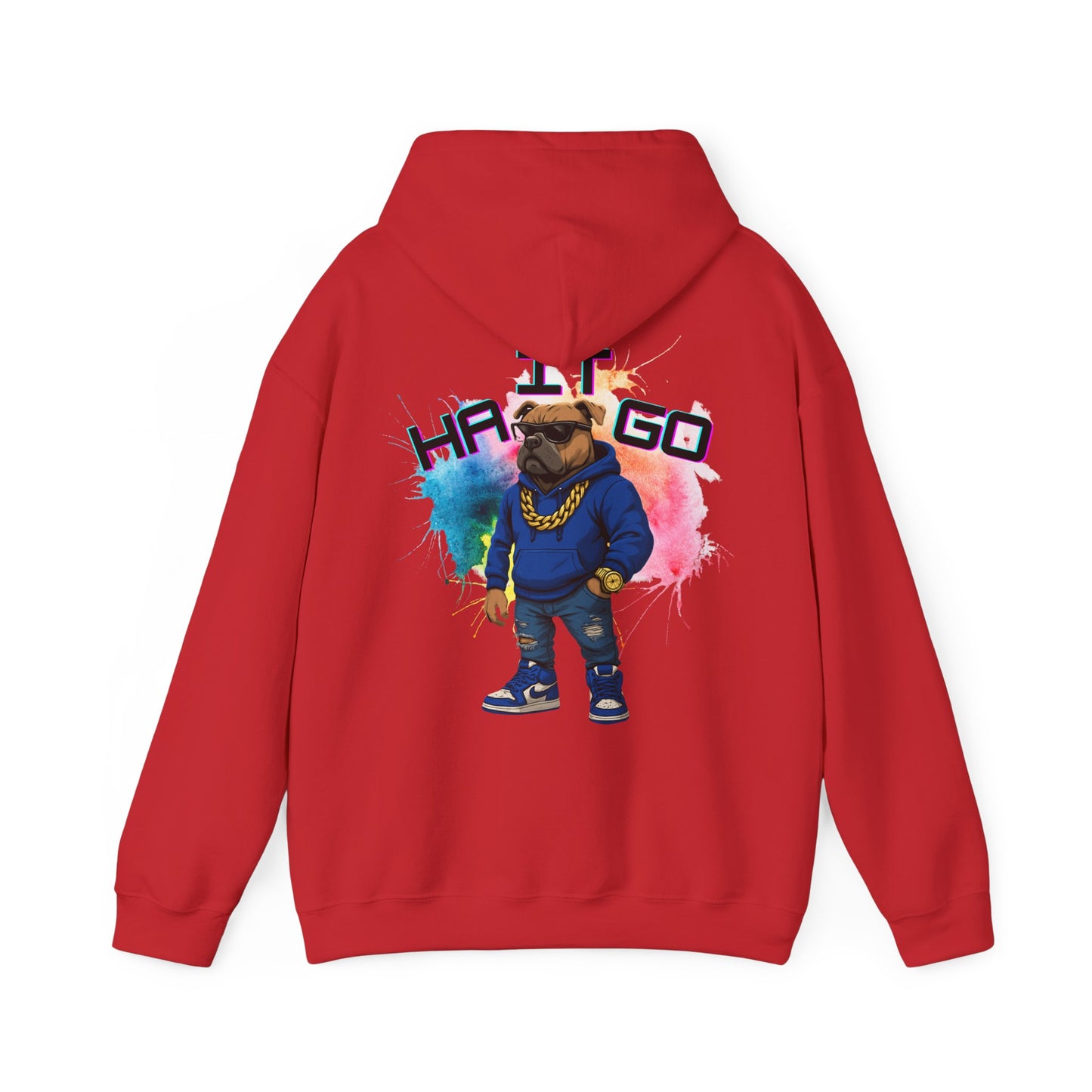Ha It Go Cool Hipster Dog Hoodie, Streetwear Unisex Sweatshirt, Funny Pet Lover Gift, Casual Stylish Pullover, Colorful Graphic Sweatshirt