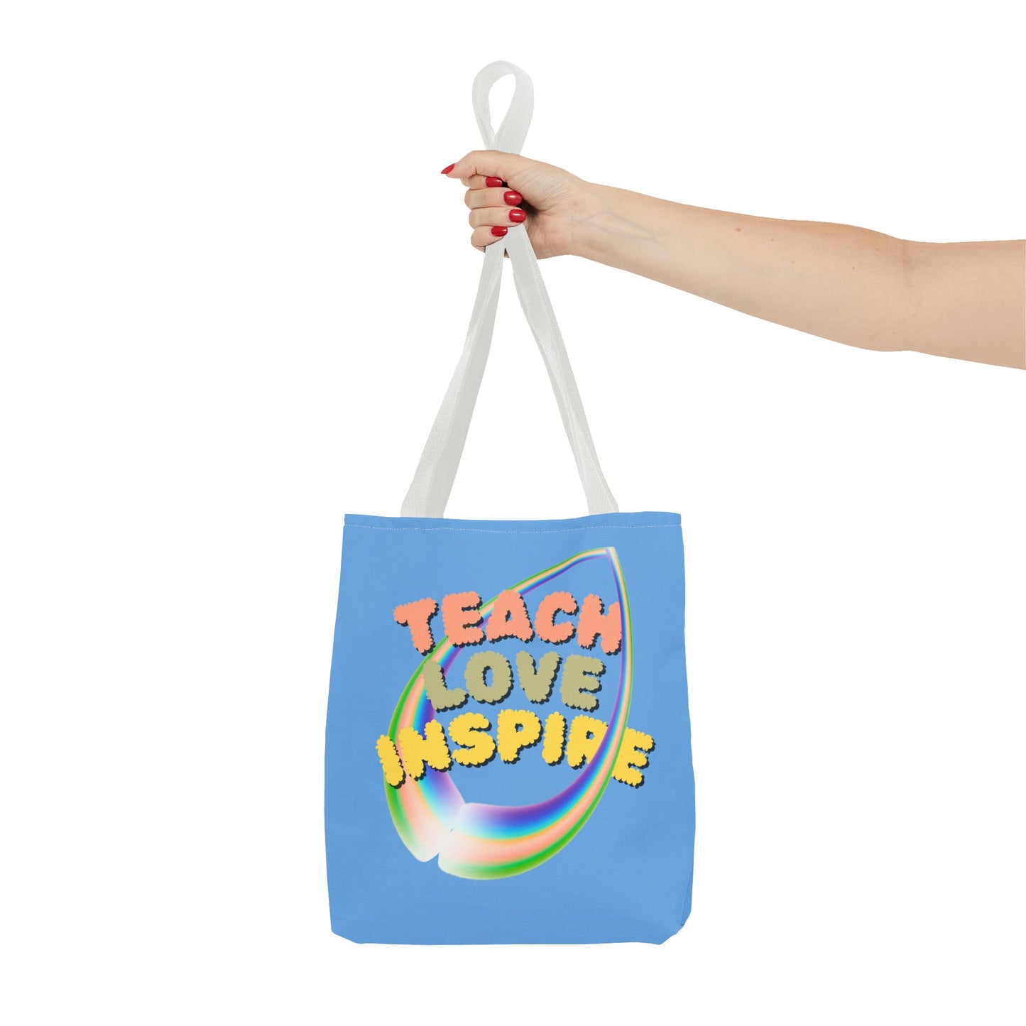 Teach Love Inspire, Inspirational Tote Bag, Teach Love Inspire, Motivational Bag, Teacher Gift, Bright Colorful Tote, Eco-Friendly Shopping Bag