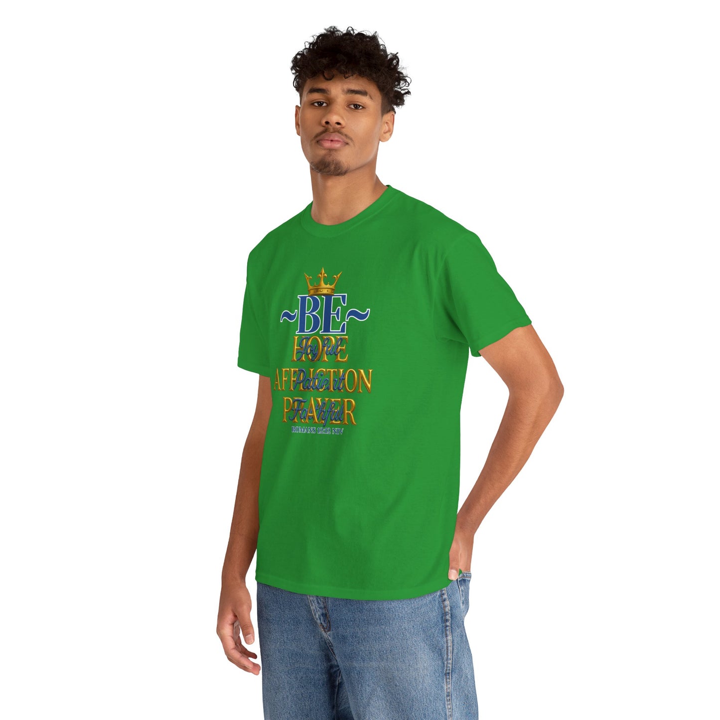 Romans 12:12 Unisex Heavy Cotton Tee with Inspirational Quote - Be joyful in Hope, Perfect Gift for Spiritual Seekers, Daily Wear, Encouragement, [...]