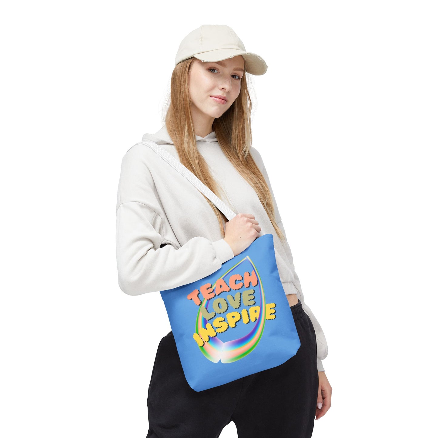 Teach Love Inspire, Inspirational Tote Bag, Teach Love Inspire, Motivational Bag, Teacher Gift, Bright Colorful Tote, Eco-Friendly Shopping Bag